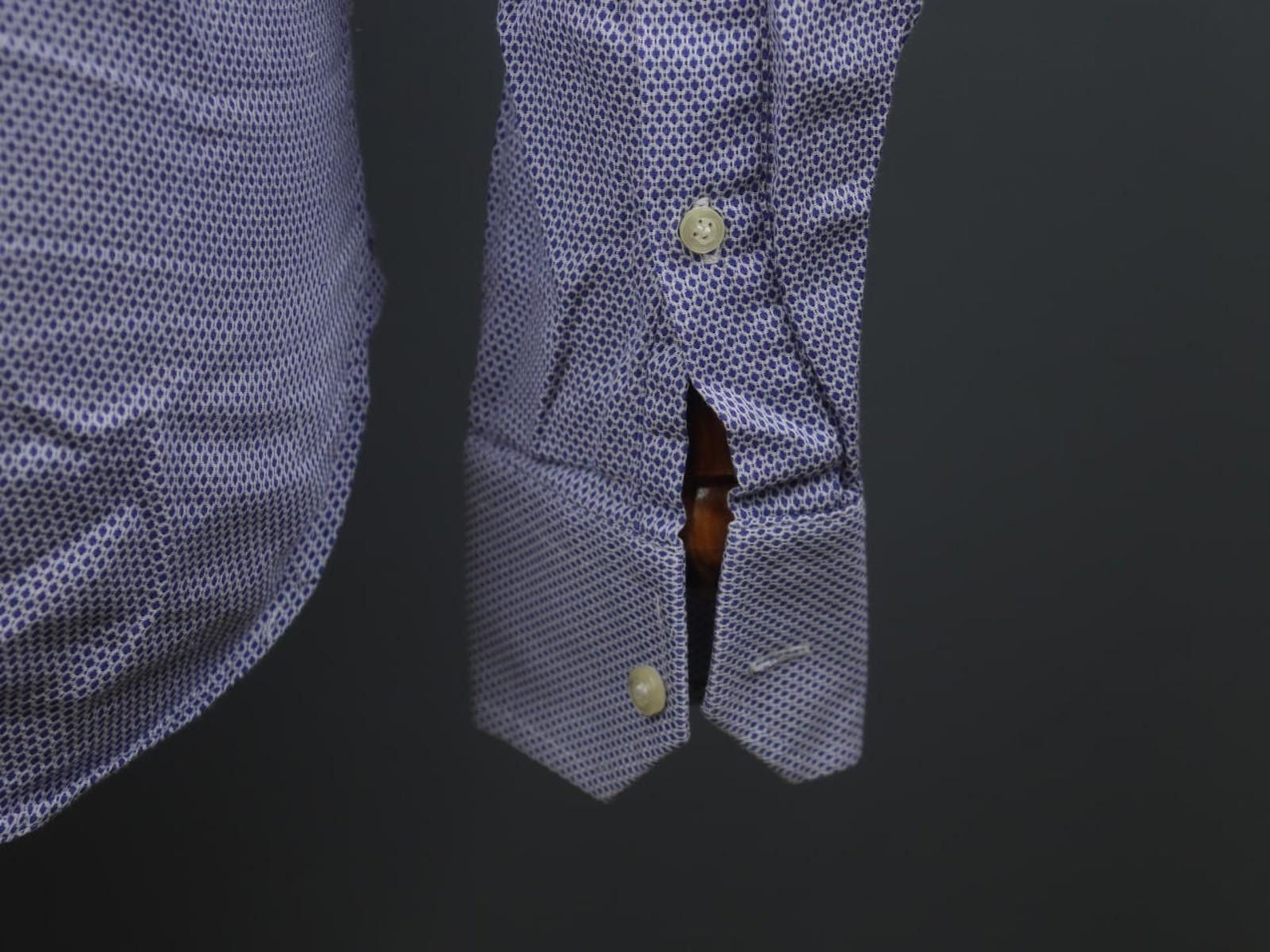 Designer Boggi Milano Blue Geometric Button-Up Shirt Size 38 Size US M / EU 48-50 / 2 - 8 Thumbnail