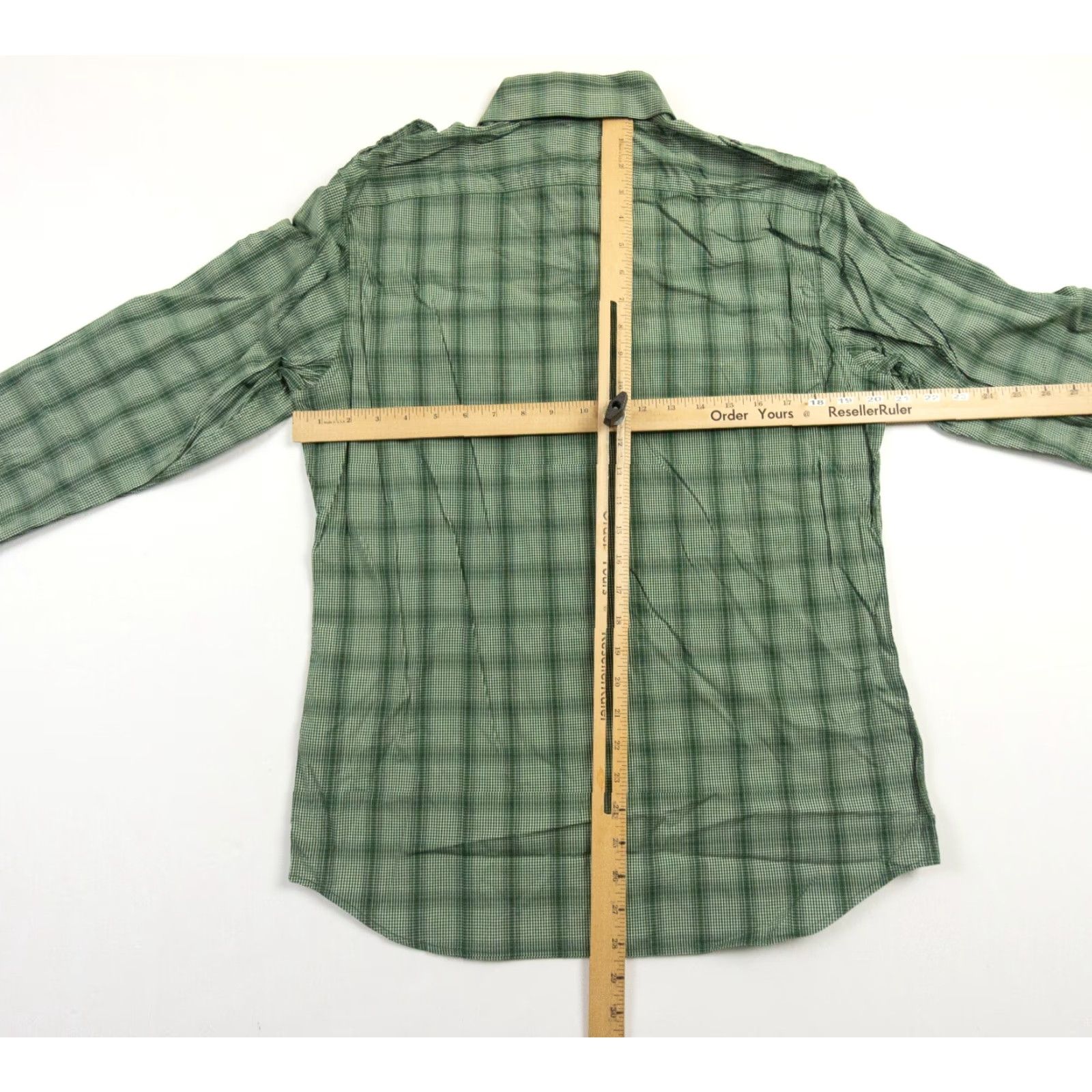 Banana Republic Banana Republic Men’s Button-Up Shirt M Green Check Long Sleeve Collared Non-Iron Regular Slimming Preppy All Seasons Shirt Size US M / EU 48-50 / 2 - 6 Thumbnail