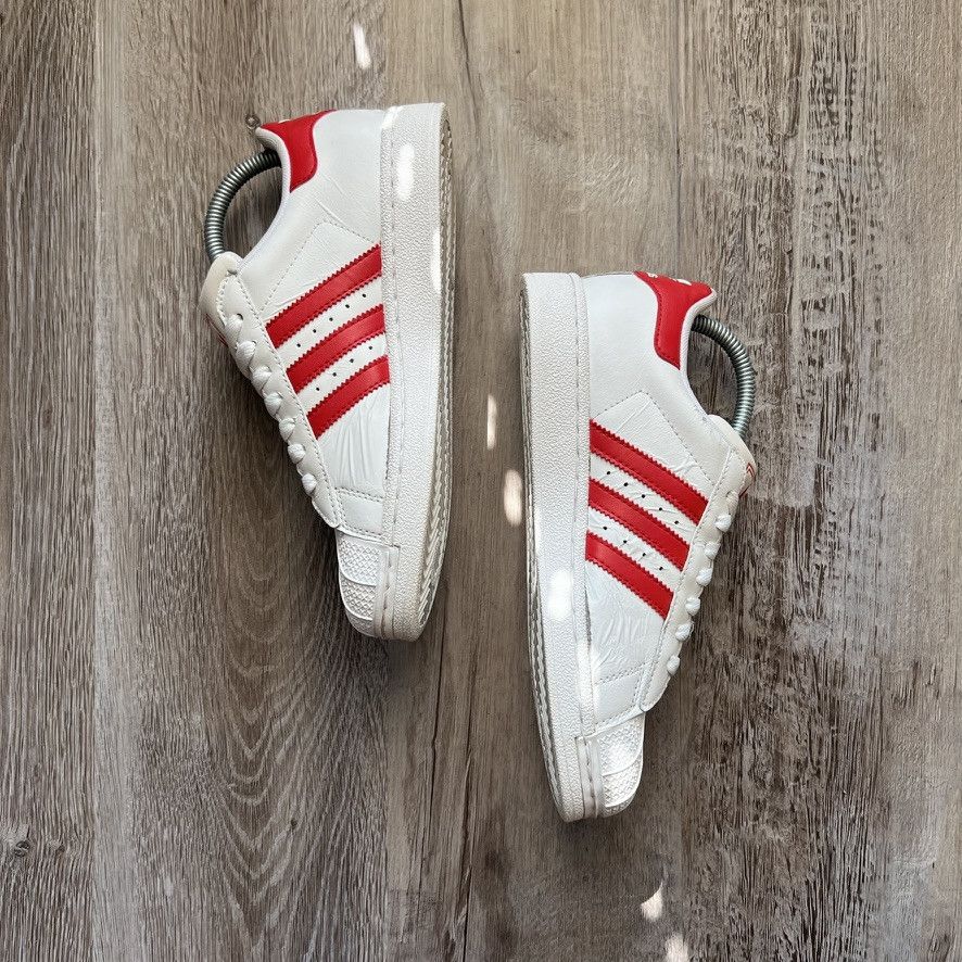 Adidas × Vintage ADIDAS • Superstar 2 "White/Red" (4.5M) Size US 5 / EU 37 - 9 Thumbnail
