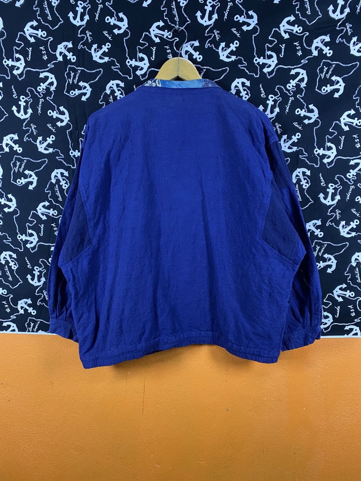 Japanese Brand Vintage Japanese Linen Blend Patchwork Collar Blue Jacket Size L / US 10 / IT 46 - 13 Thumbnail
