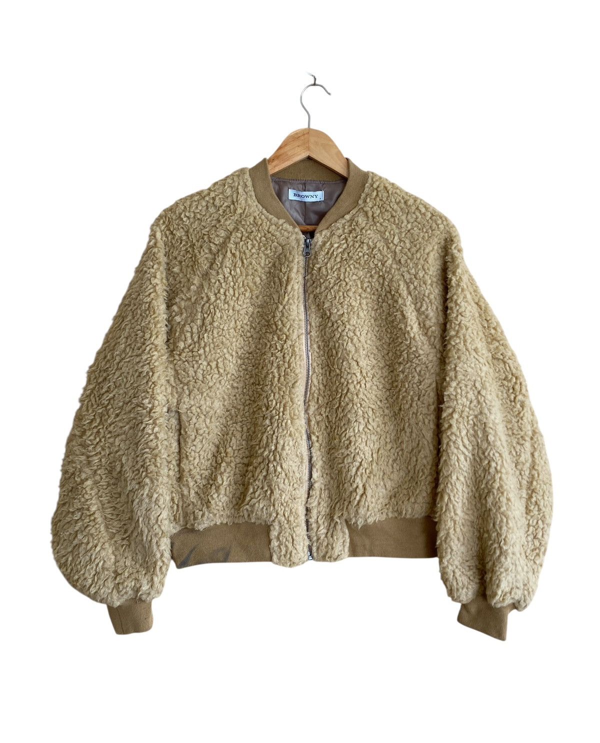 Japanese Brand Rare Vintage Japanese Brand Browny Fur Bomber Jacket 1990s Size US L / EU 52-54 / 3 - 1 Thumbnail