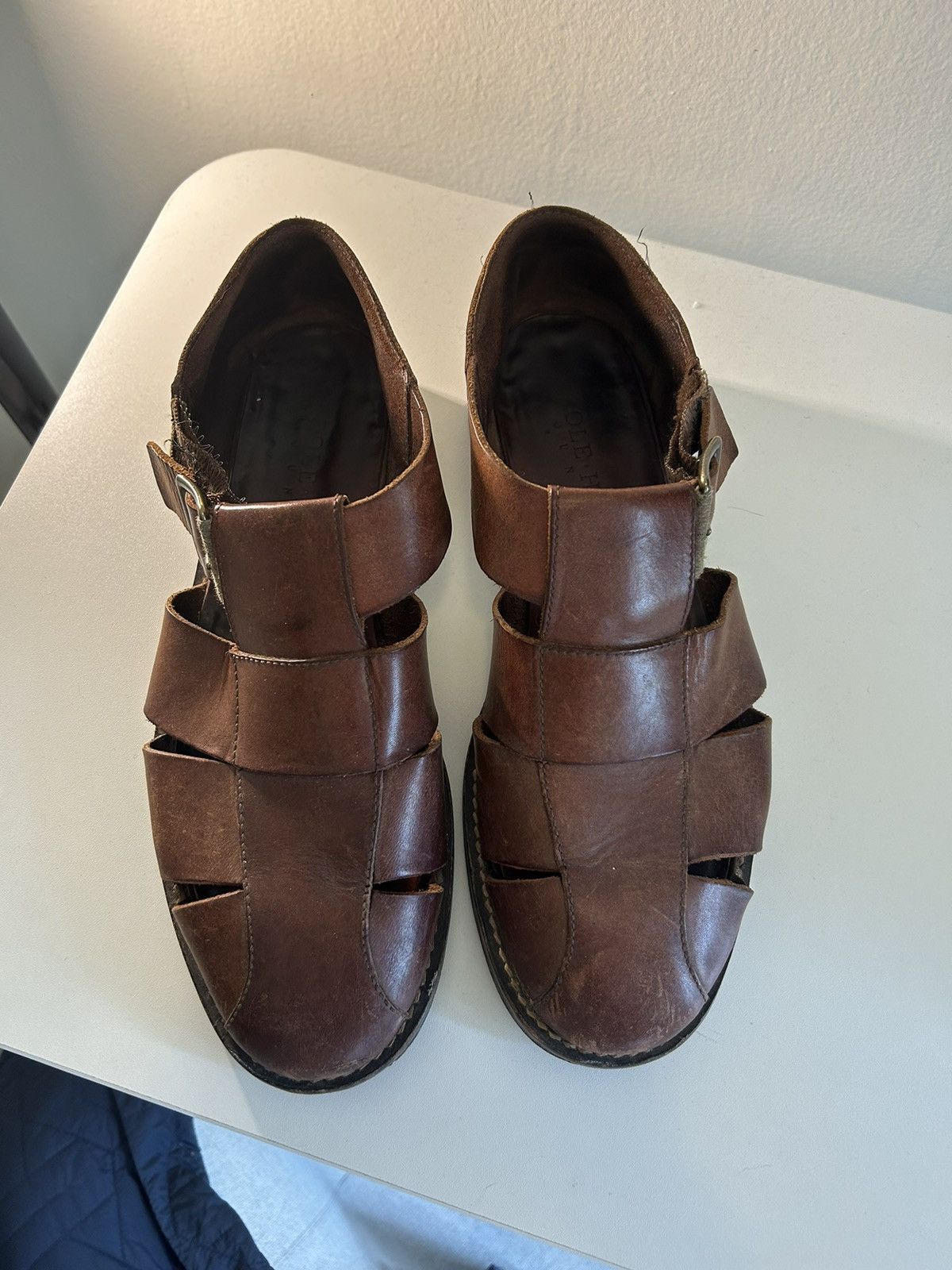 image of Cole Haan Leather Fisherman Sandal in Brown, Men's (Size 9)