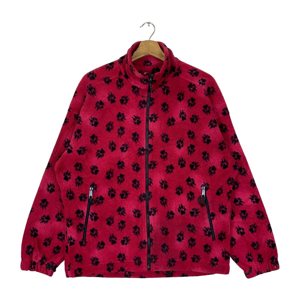image of Jack Wolfskins Vintage Jack Wolfskin With Polar Pro Full Zipper Fleece in Red/Black (Size Medium)