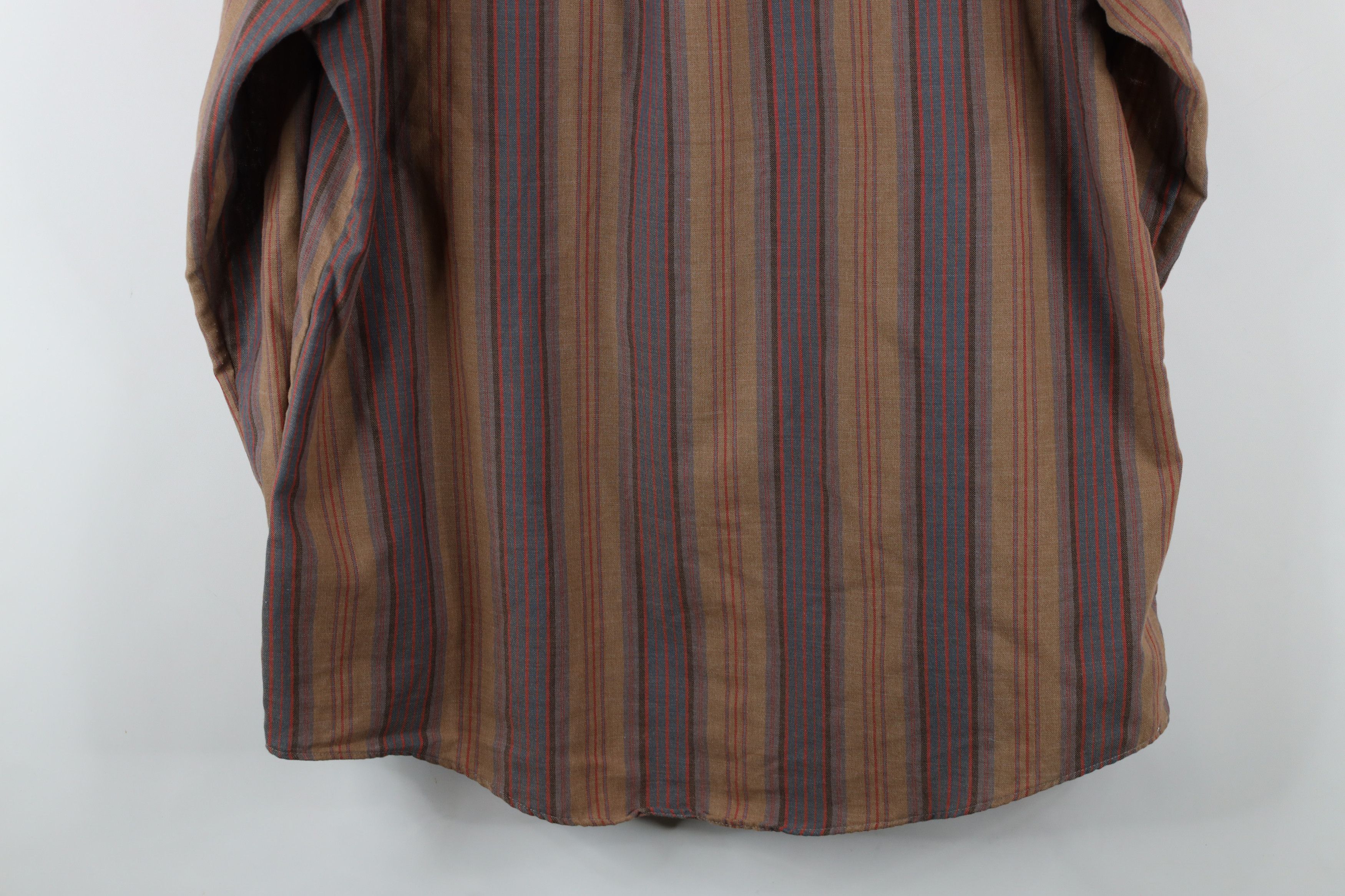 Vintage Vintage 90s Streetwear Earth Tone Striped Button Down Shirt Size US XL / EU 56 / 4 - 9 Thumbnail