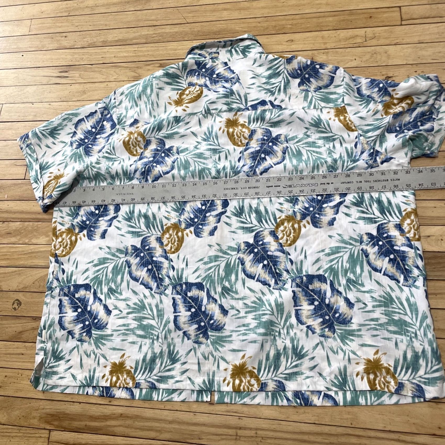 Cubavera VINTAGE Cubavera Shirt Men 4X Floral Hawaiian Aloha Button-Up Preppy Blue Cream XXXXL Shirt Mens Regular Short Sleeve Button-Up Casual Size US XXL / EU 58 / 5 - 7 Thumbnail