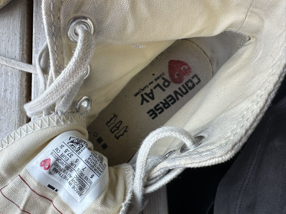 Comme des Garcons PLAY × Converse 🚨RARE BEIGE CDG CONVERSE RED HEART VINTAGE DISTRESS TRUE Size US 7.5 / IT 37.5 - 13 Thumbnail