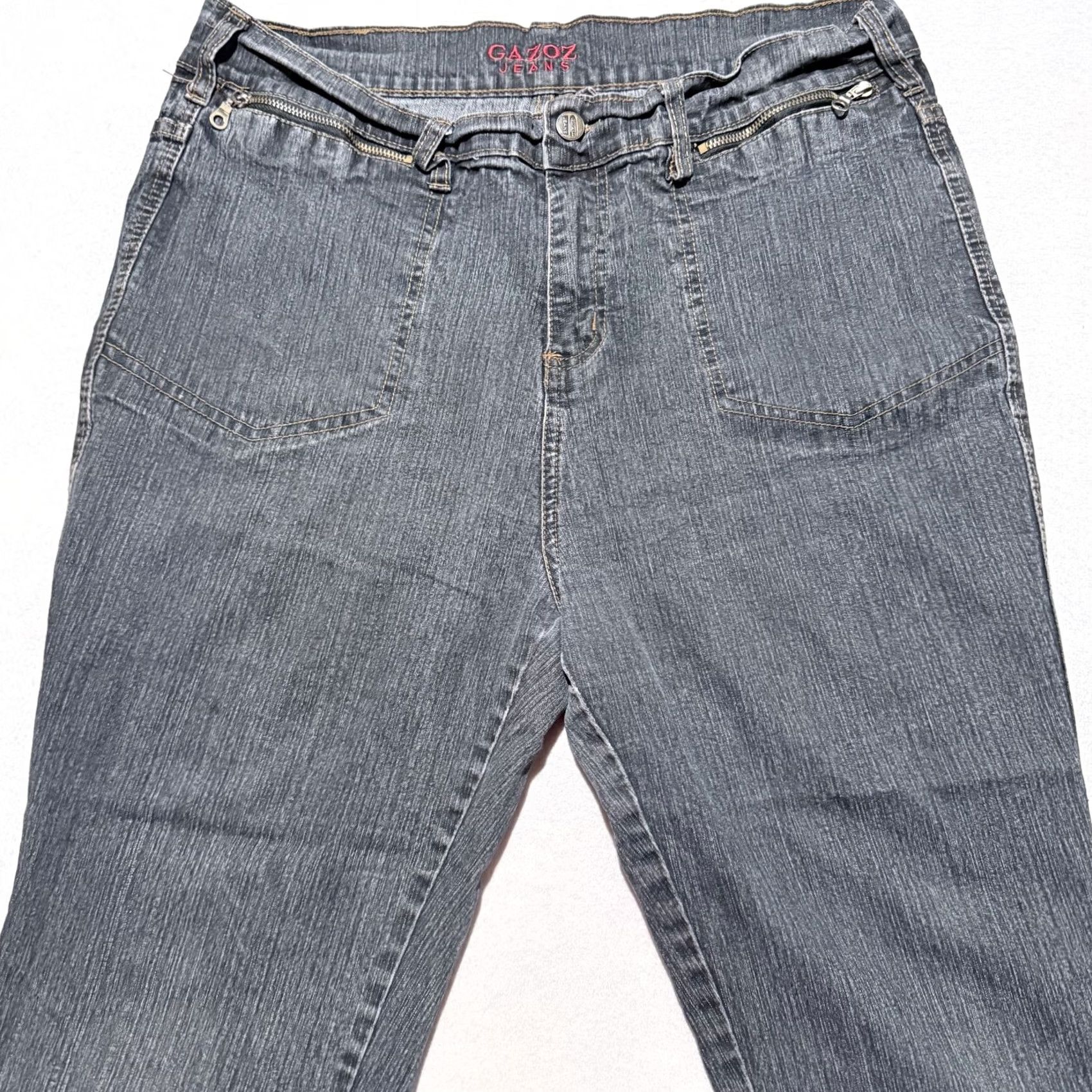 Denime Gazoz Jeans Capri Women's Dark Gray Denim Zip-Pockets High-Rise Slim Fit - 18 Size 40" / US 18 - 2 Thumbnail