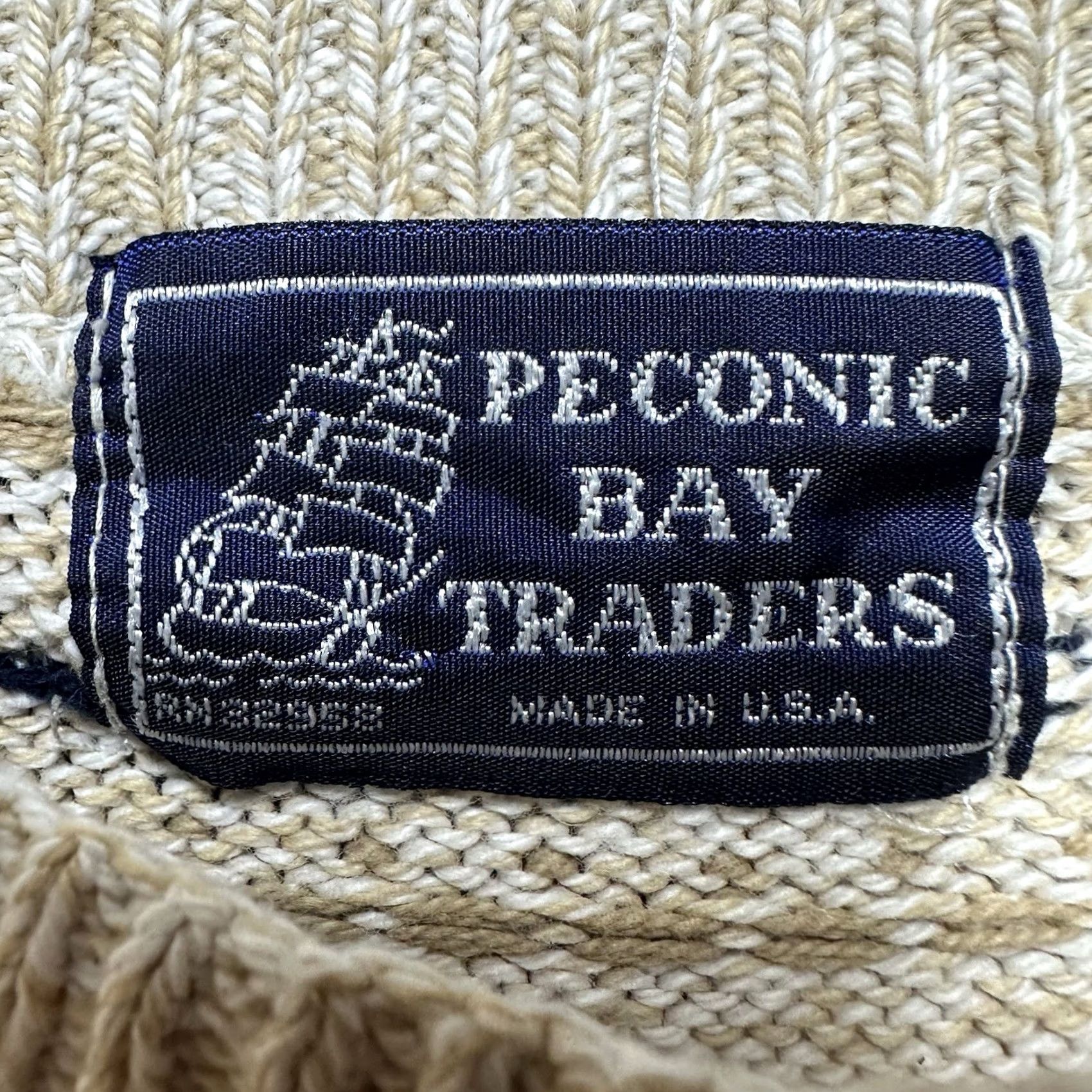 Vintage Vintage Peconic Bay Traders Sweater Mens Medium Geometric Knit Beige USA GUC Size US M / EU 48-50 / 2 - 4 Thumbnail