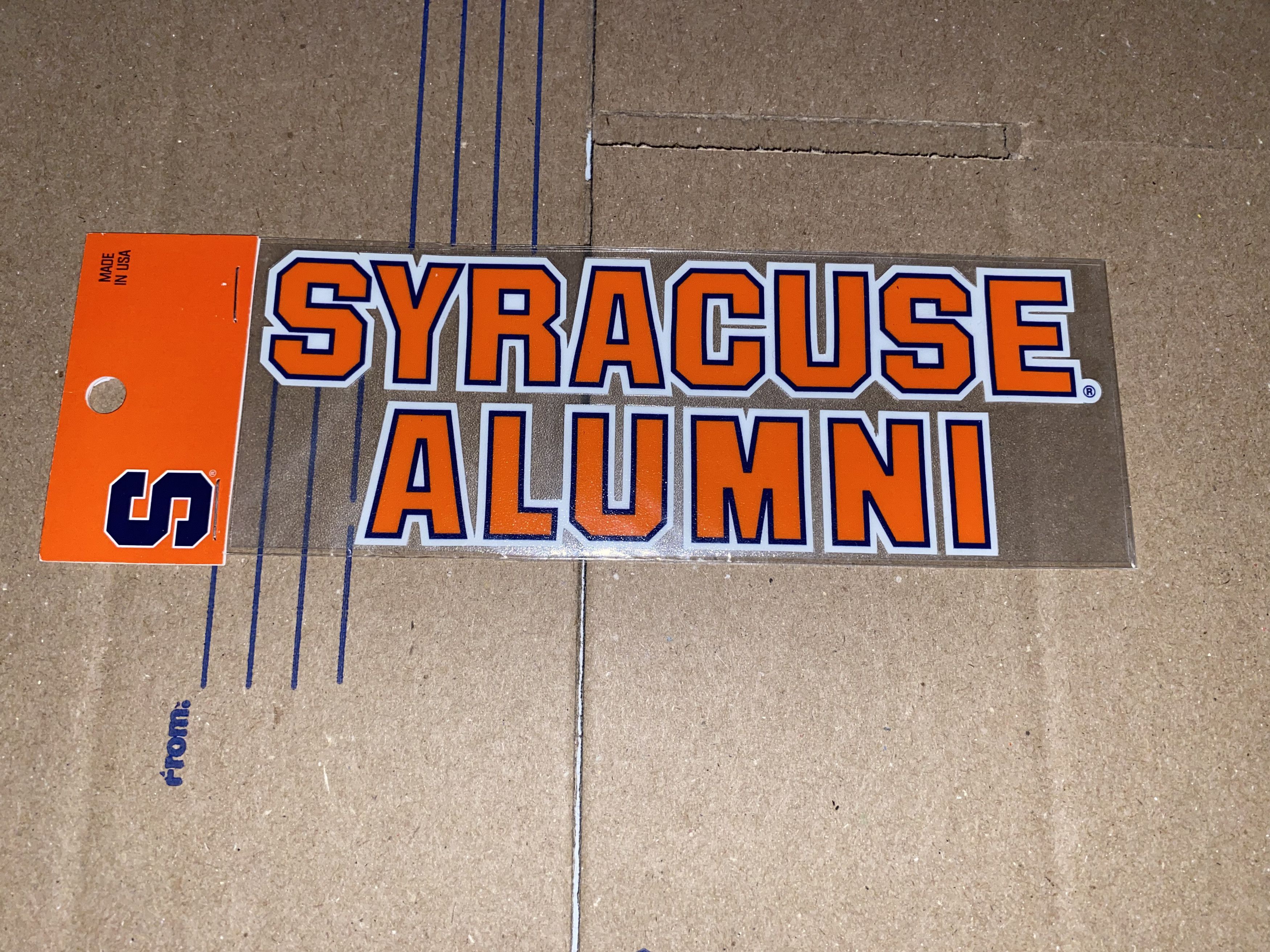 NCAA Syracuse ALUMNI Decal Sticker University College Sports NYC Size ONE SIZE - 3 Thumbnail