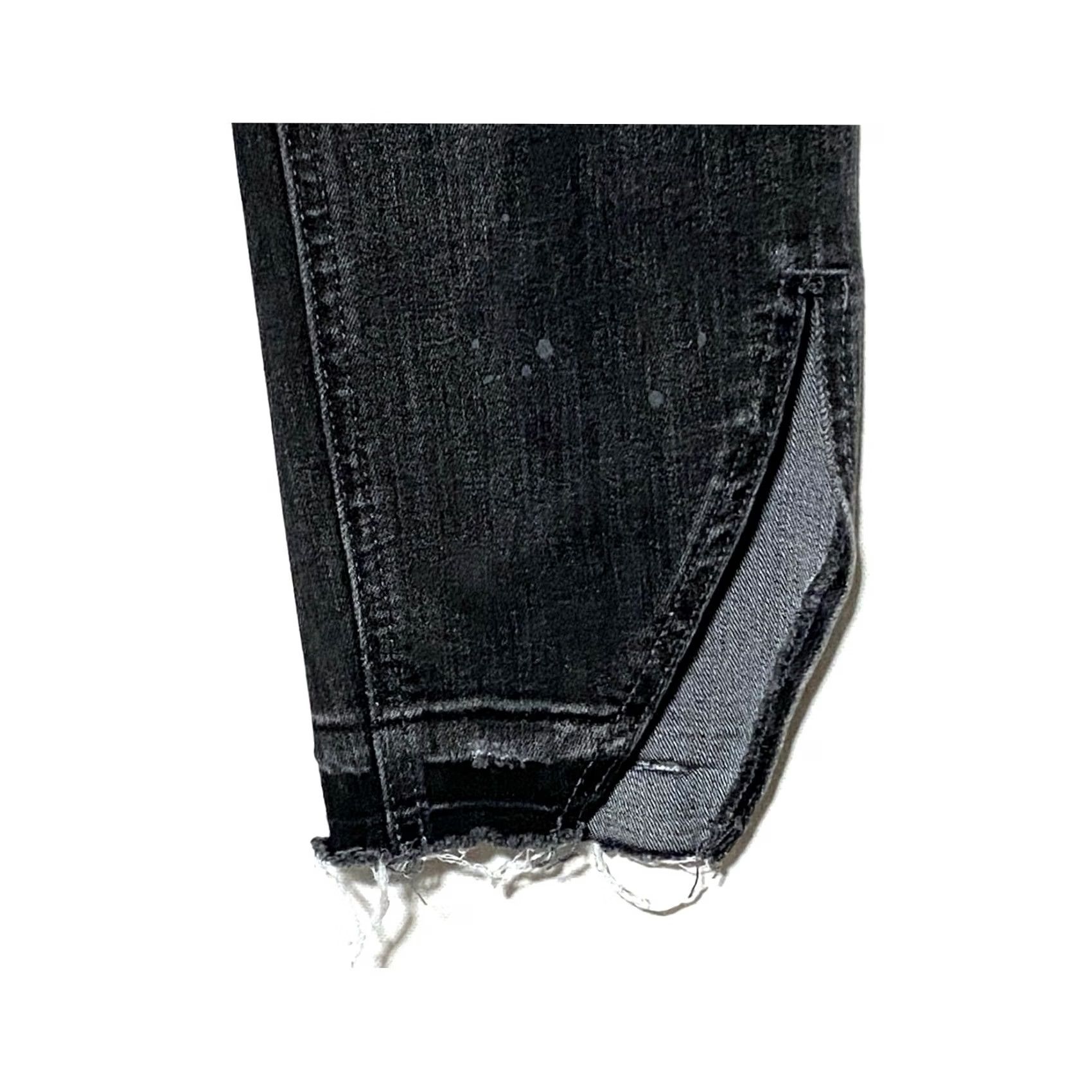 Express Express Jeans Ankle High Rise Stretch Denim Distressed Black Womens 8P Petite Jeans Mens? No. Size 30" / US 8 / IT 44 - 4 Thumbnail