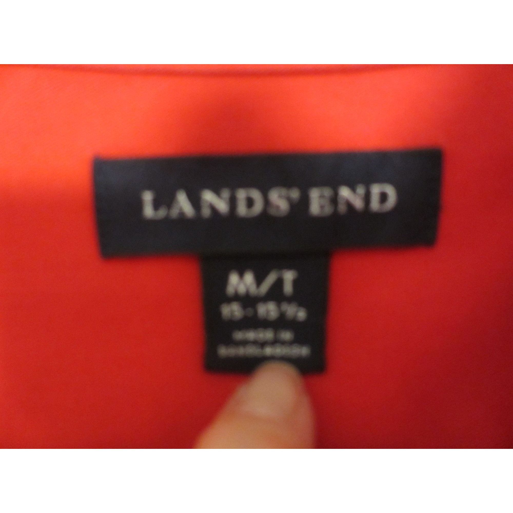 Lands' End Lands End Mens Red Button-Down Shirt M/T 15-15.5 Cotton Long Size US M / EU 48-50 / 2 - 3 Thumbnail