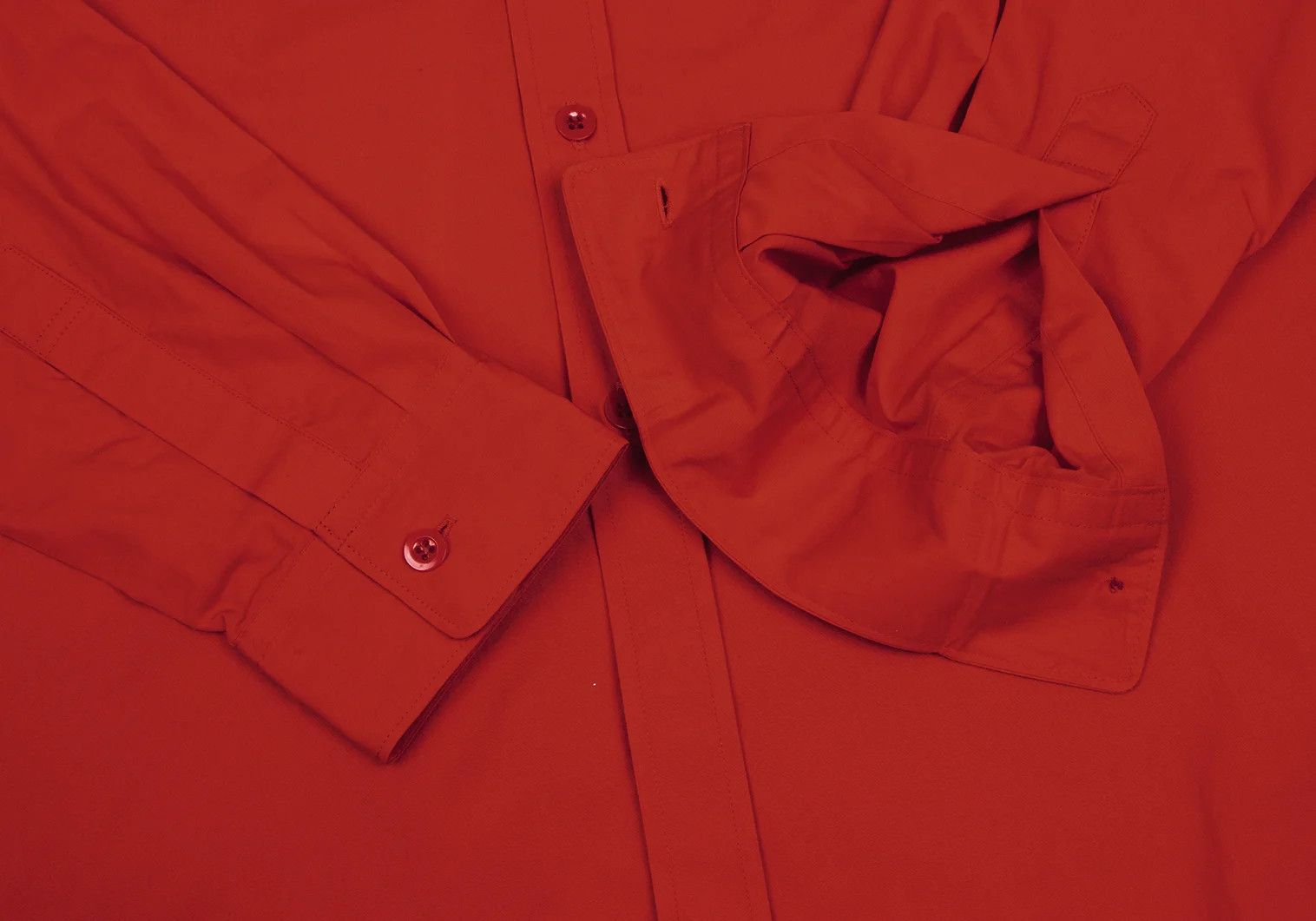 Yohji Yamamoto Yohji Yamamoto Cotton Asymmetrical Collar Shirt Red 3 Size US L / EU 52-54 / 3 - 8 Thumbnail