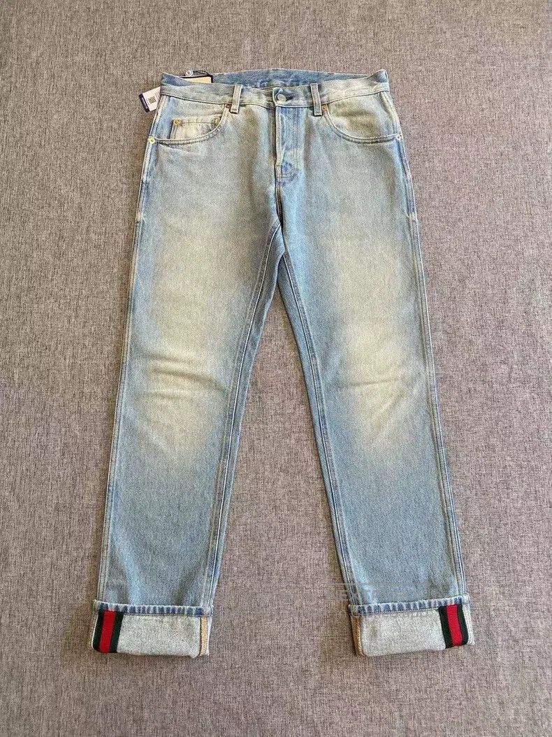 Gucci Gucci Striped webbing tapered jeans Size US 32 / EU 48 - 1 Thumbnail