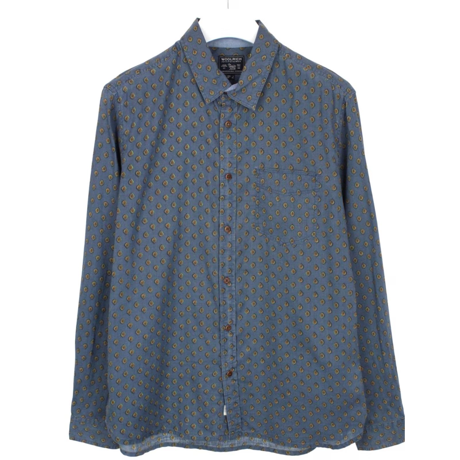 Vintage Woolrich Shirt Men's US LARGE Pocket Spread Collar Button Up Patterned Blue Size US L / EU 52-54 / 3 - 2 Thumbnail