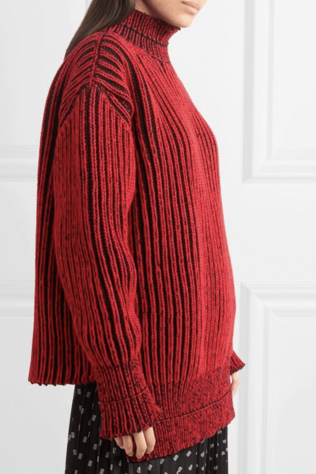 Balenciaga Balenciaga Red Striped Chunky Knit Sweater Size US XL / EU 56 / 4 - 5 Thumbnail