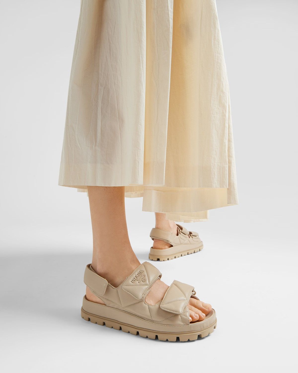 Prada Prada Padded nappa leather sandals | Grailed