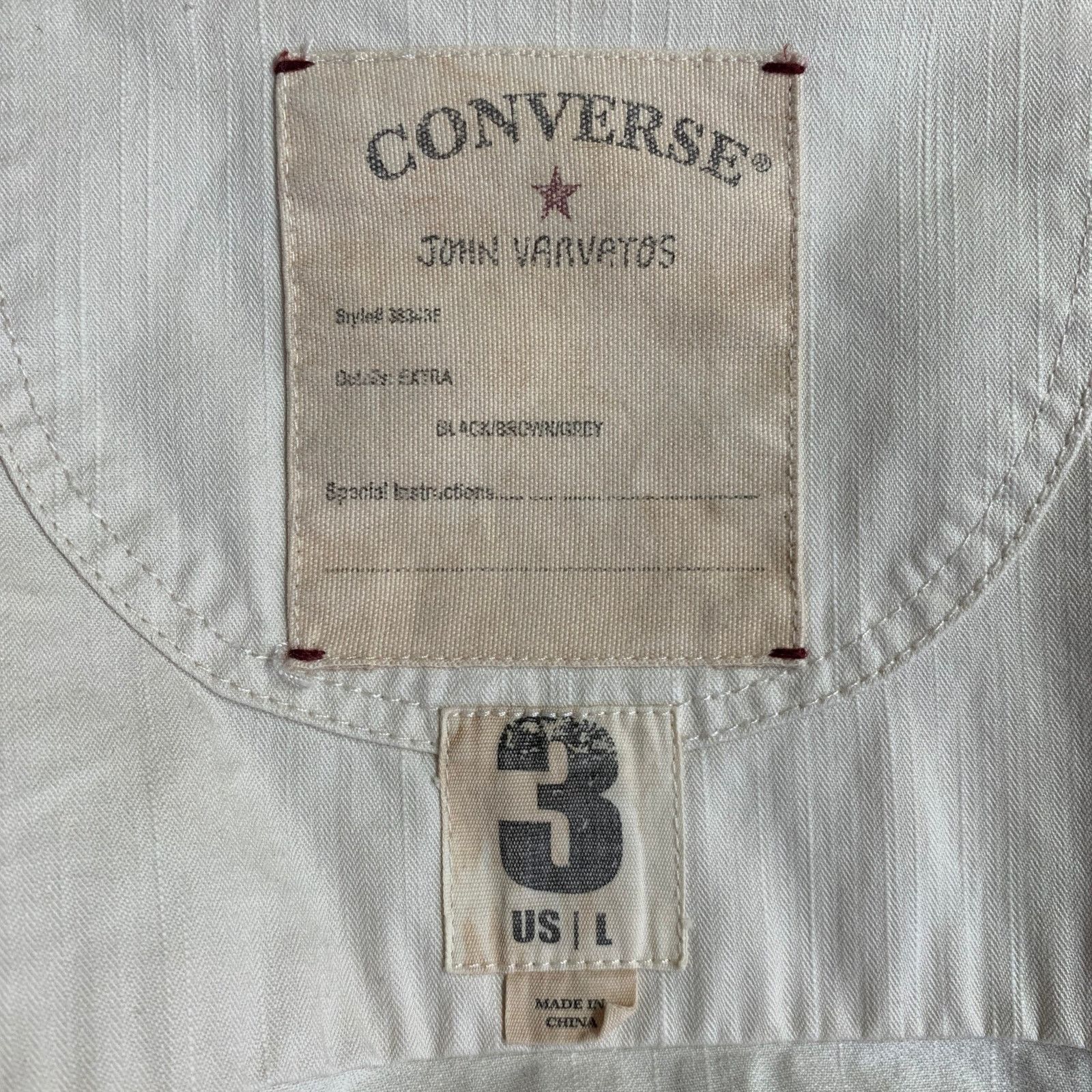 Size L Cream Grey Cotton Hooded Jacket