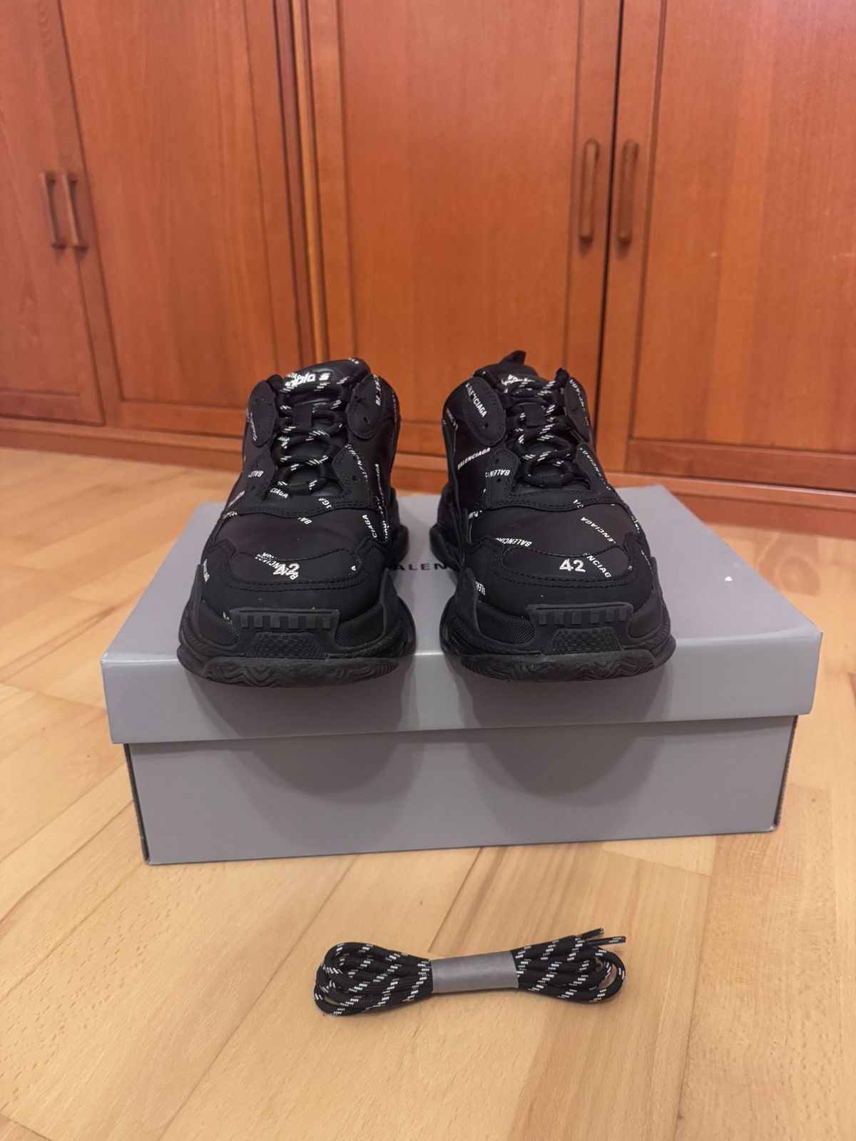 Balenciaga Balenciaga Triple S All-Over Black Size US 9 / EU 42 - 6 Thumbnail