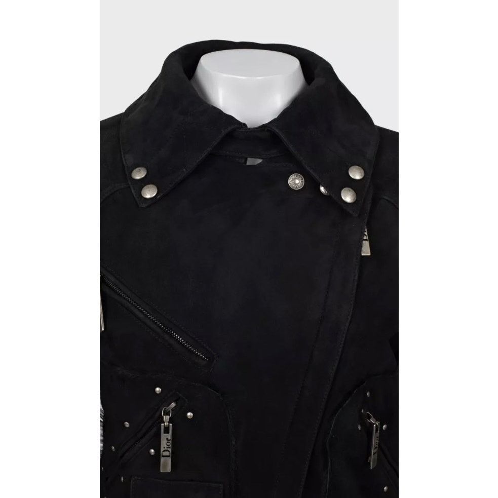 Dior Christian Dior Black Genuine Leather Shearling Jacket Size XS / US 0-2 / IT 36-38 - 4 Thumbnail