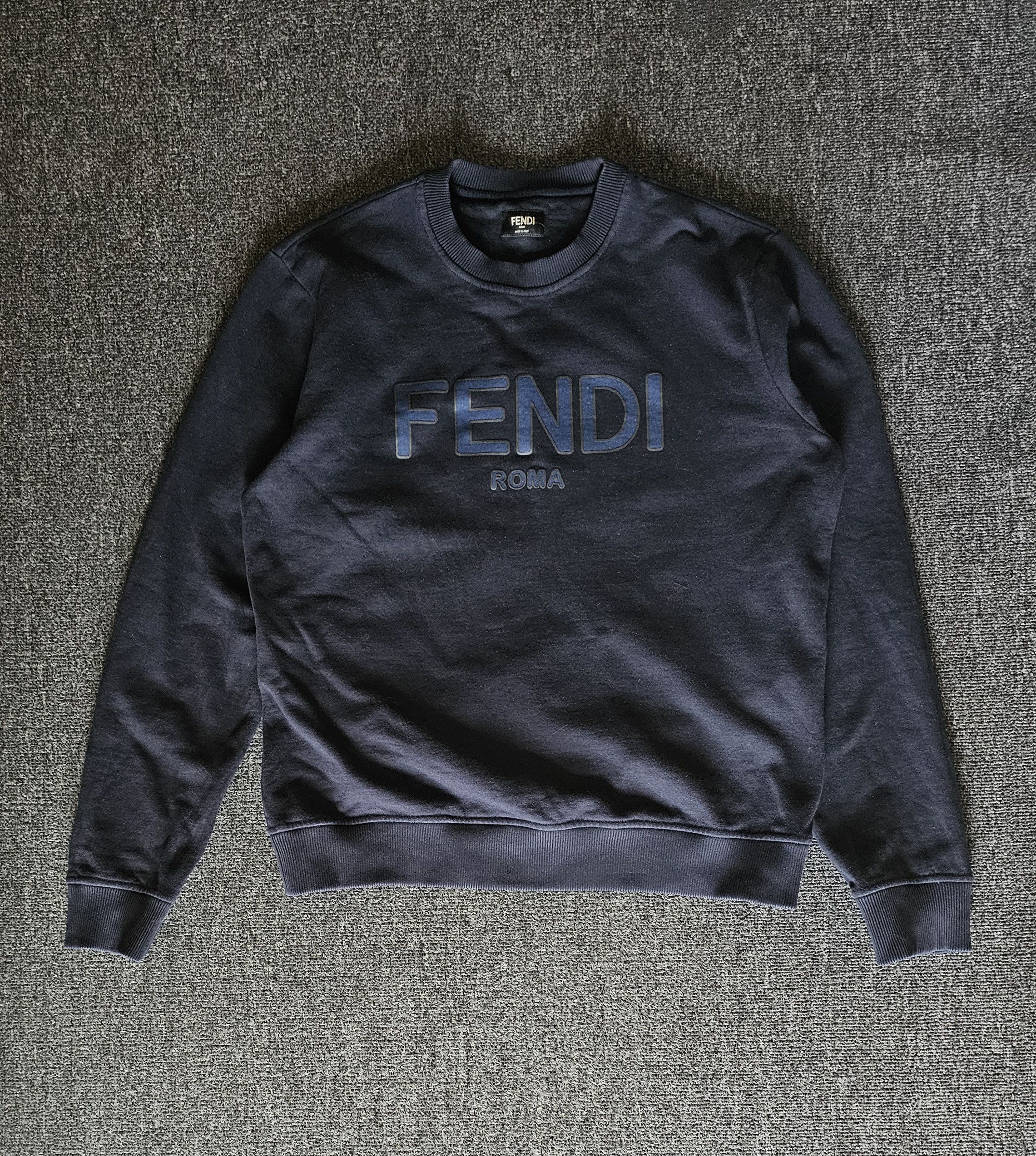 Fendi Fendi Men's Dark Blue Sweatshirt Size M Size US M / EU 48-50 / 2 - 1 Thumbnail