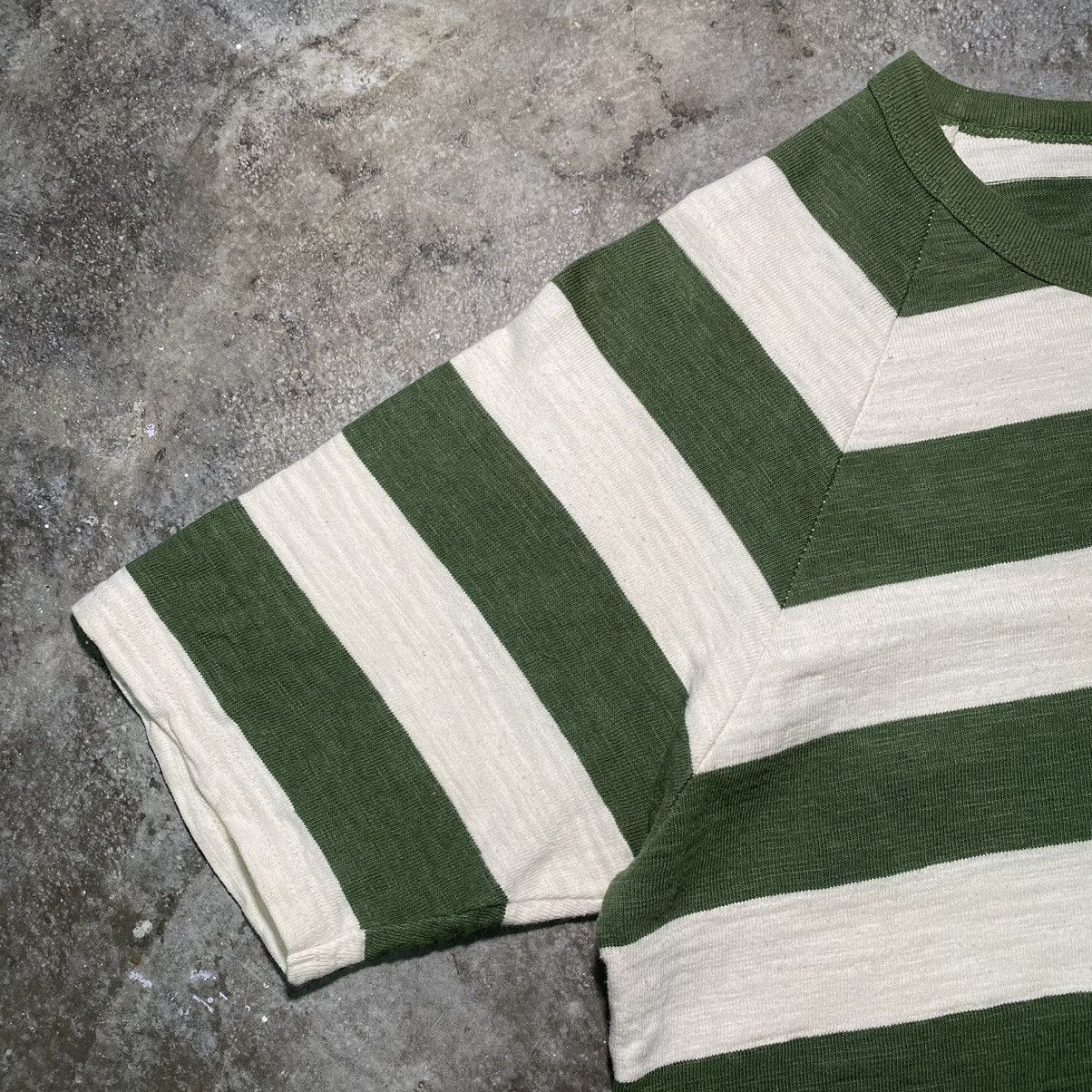 Full Count & Co. × Japanese Brand Vintage Full Count Green and White Stripes Pocket Tee Size US M / EU 48-50 / 2 - 5 Thumbnail