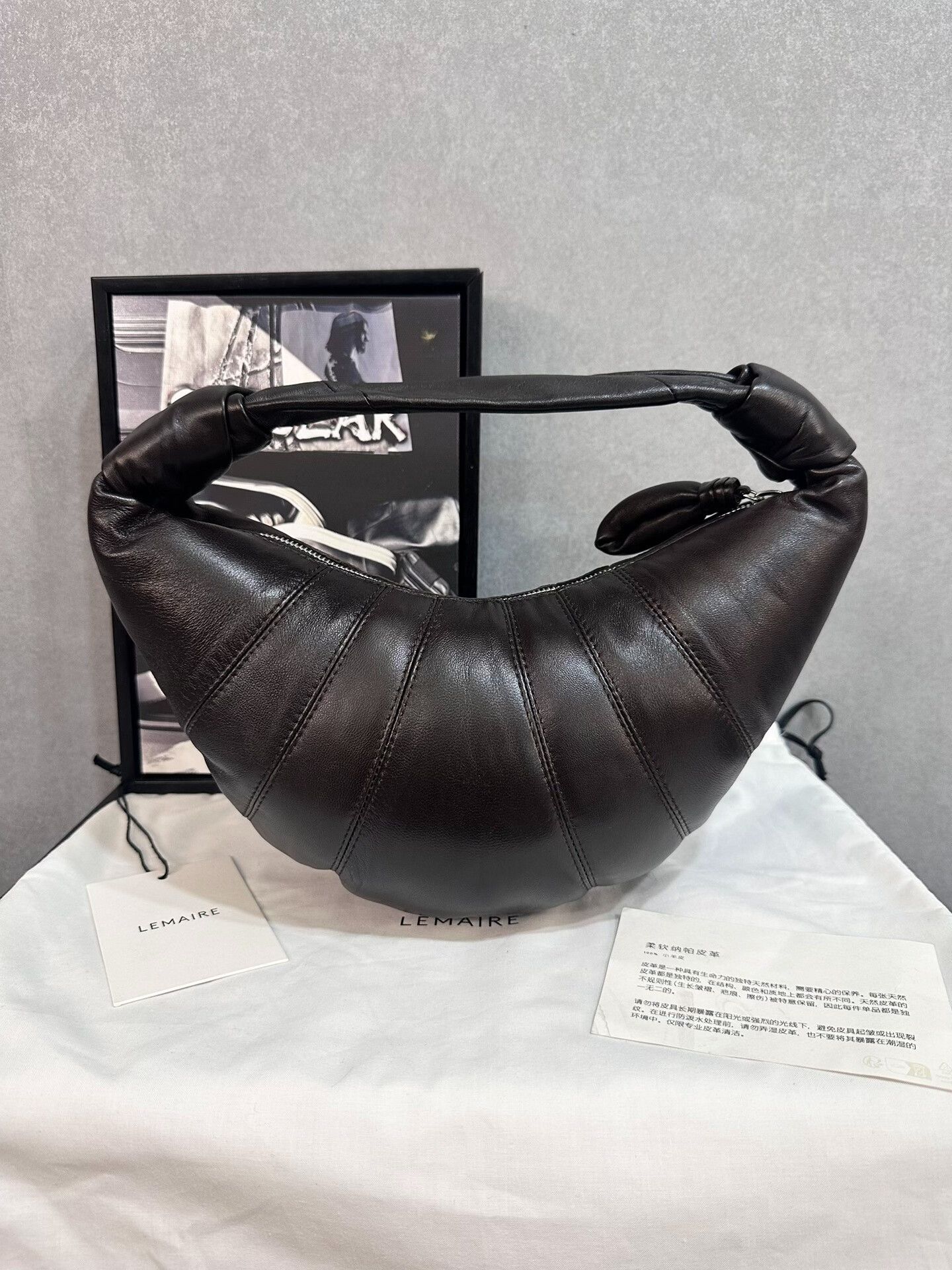 Lemaire Lemaire Mini Hobo Bag in Dark Chocolate Size ONE SIZE - 1 Thumbnail