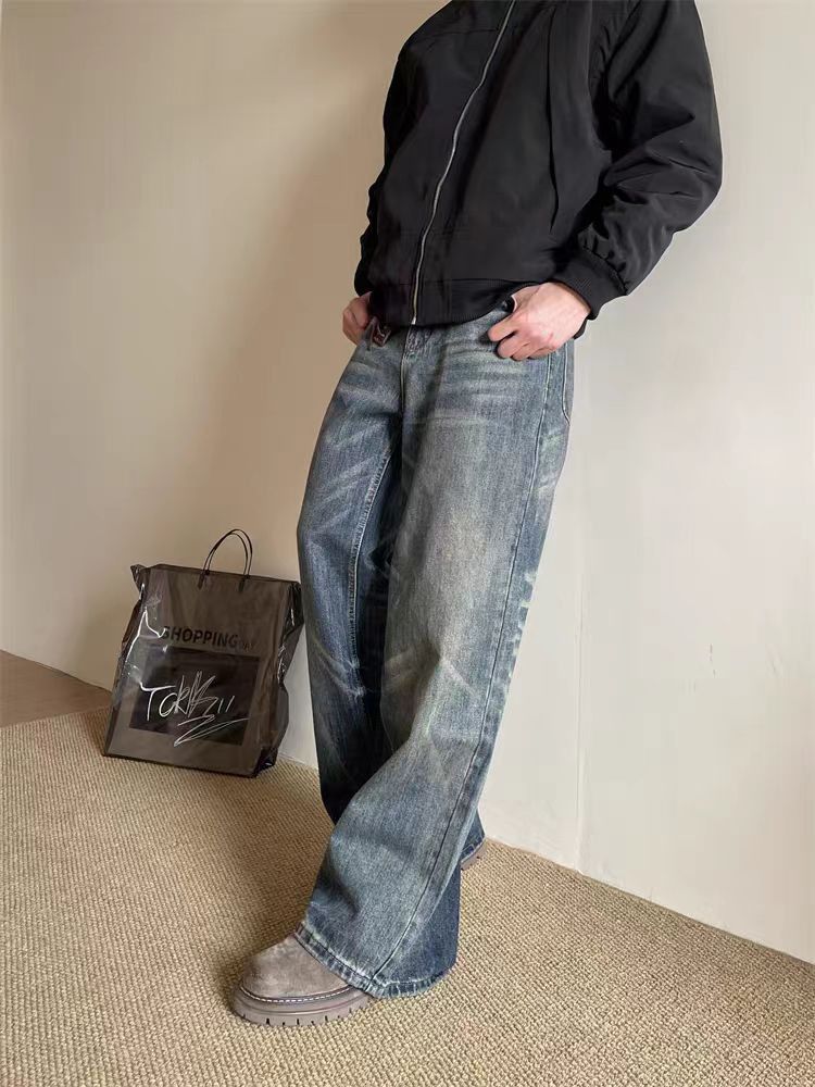 Jean Loose-fit blue distressed jeans Size US 34 / EU 50 - 1 Thumbnail