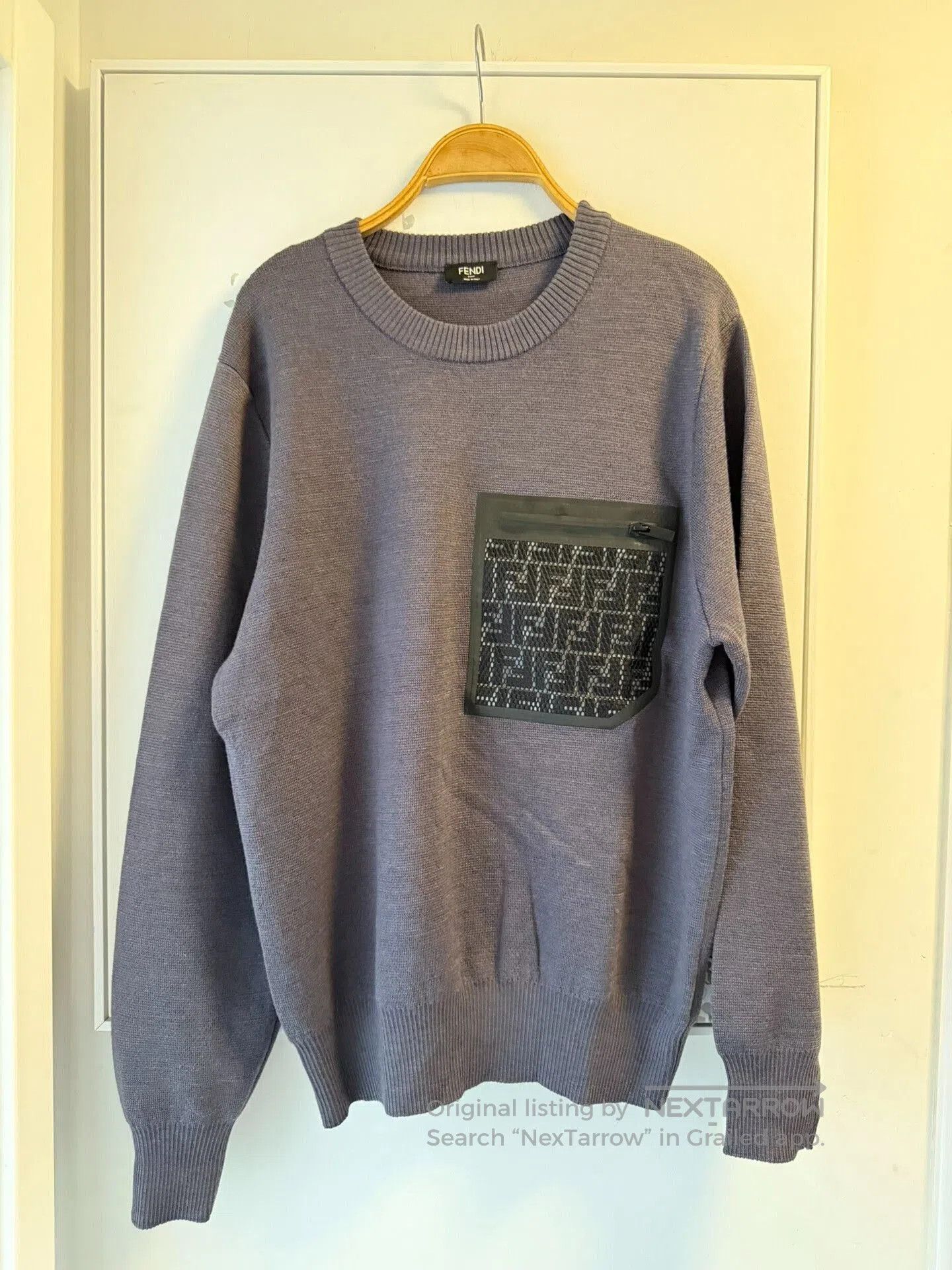 Fendi Fendi Pocket Decorative Long Sleeve Sweater. Size US L / EU 52-54 / 3 - 3 Thumbnail