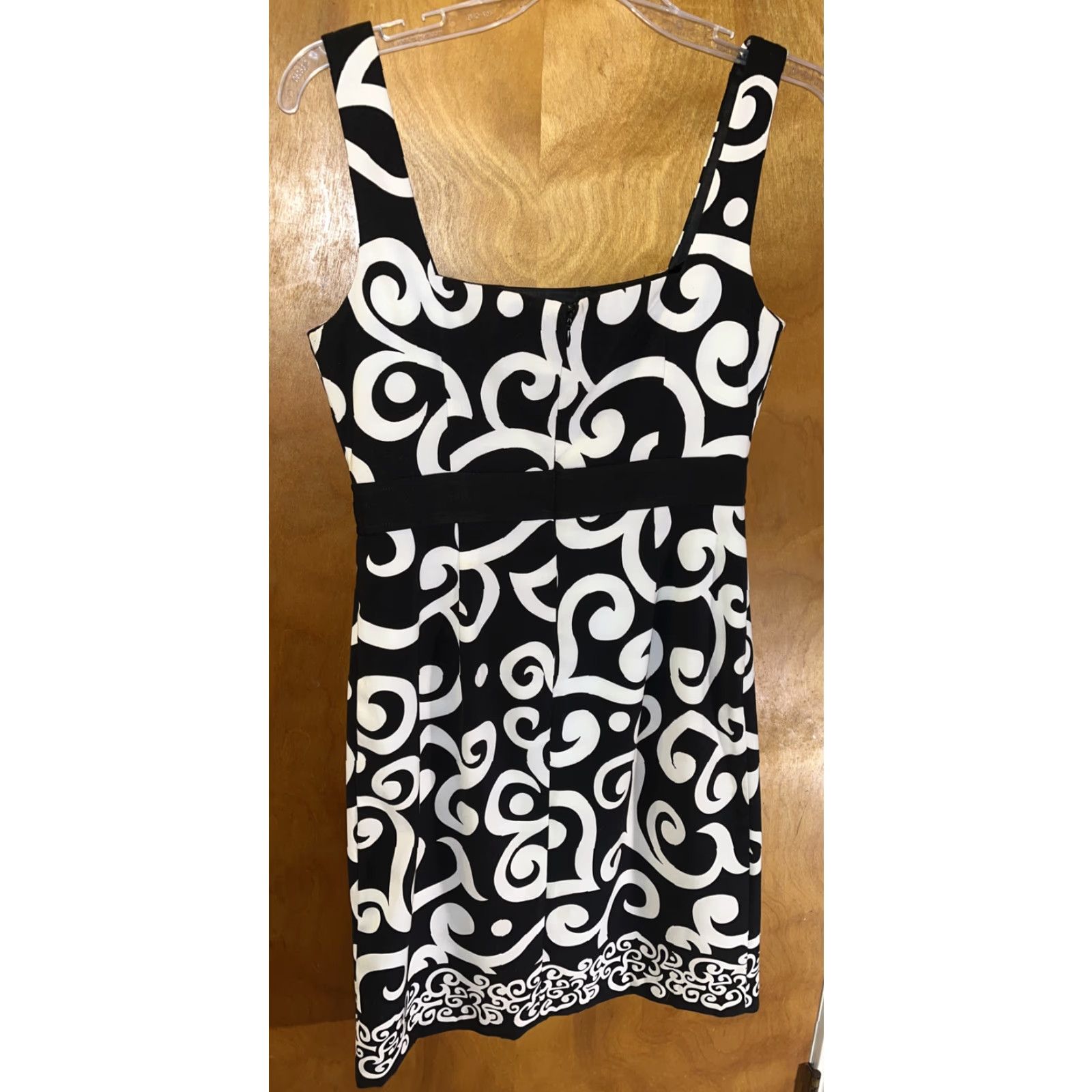 Vintage London Times Womens Dress Sleeveless Round Neck Zip Empire Waist Knee Length Black 90s Style Size 4 Formal Wedding Party/Cocktail Size S / US 4 / IT 40 - 4 Thumbnail