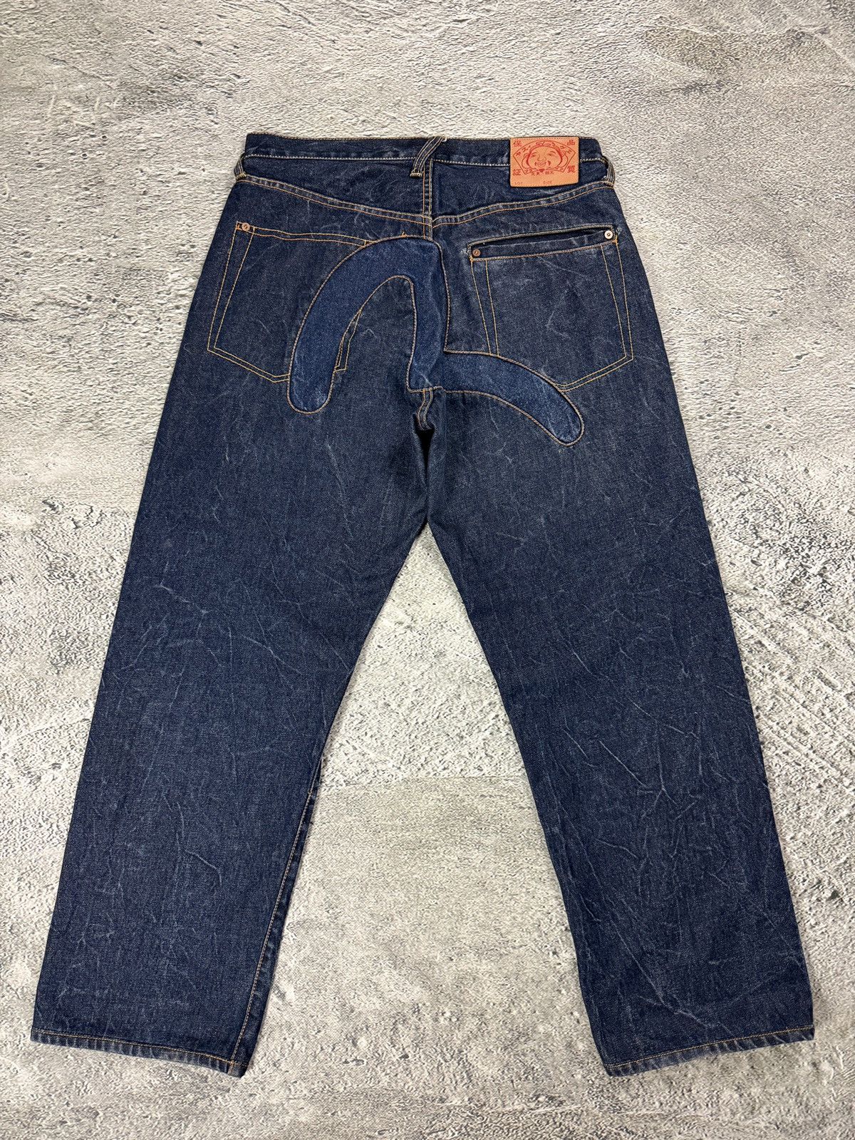 Evisu Evisu jeans big logo seagull selvedge denim Y2K navy blue Size US 34 / EU 50 - 1 Thumbnail