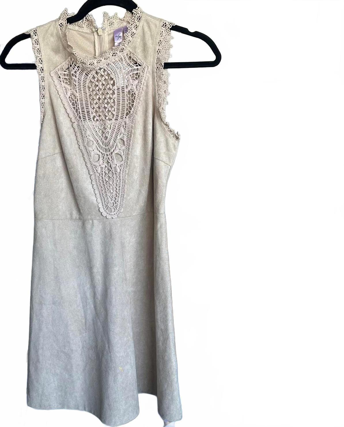 1017 ALYX 9SM Elegant Beige Lace Dress by Alya - Perfect for Any Occasion Size S / US 4 / IT 40 - 1 Thumbnail