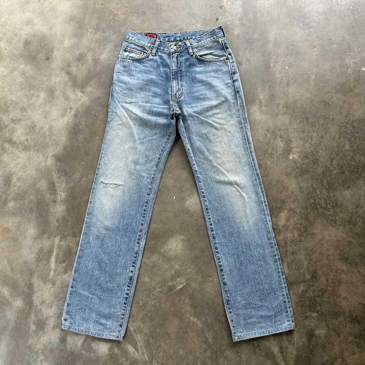 Japanese Brand Vintage Edwin Distressed Faded Denim Jean Pant W28 Size US 28 / EU 44 - 1 Thumbnail