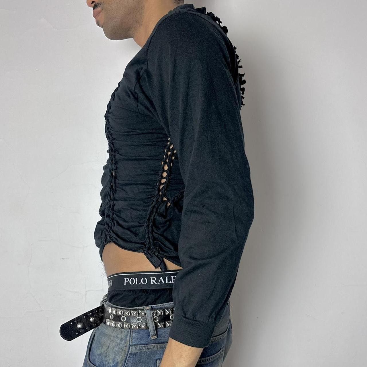 Gildan ASTROBOI* 'Svart' Black Braided Long Sleeve T-shirt - Large Size US L / EU 52-54 / 3 - 5 Thumbnail