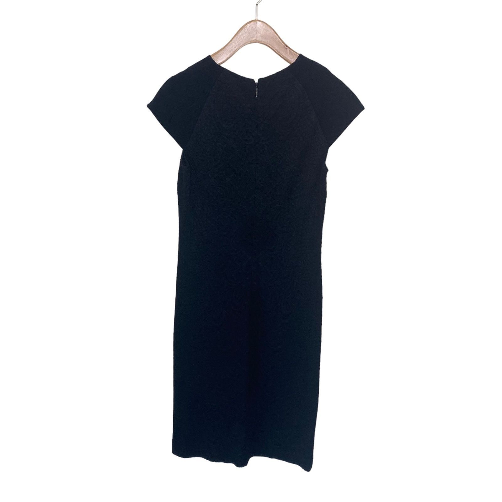 Tory Burch TORY BURCH Kiersten Black Embossed Knee Length Dress Size S / US 4 / IT 40 - 4 Thumbnail