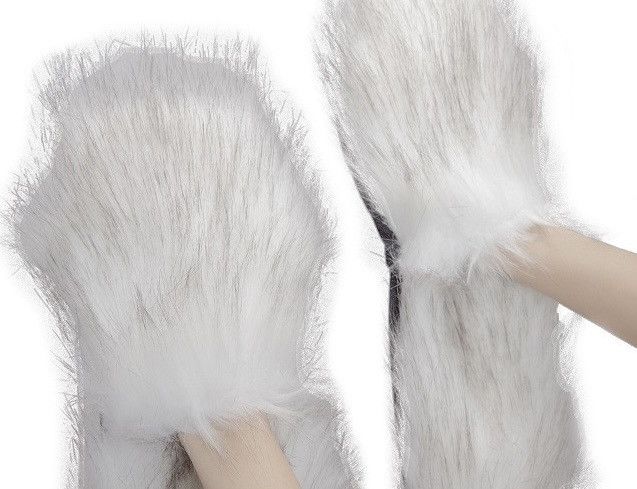 Japanese Brand Punk faux fur fox ear hat scarf gloves 3 in 1 beanie hat Size ONE SIZE - 5 Thumbnail