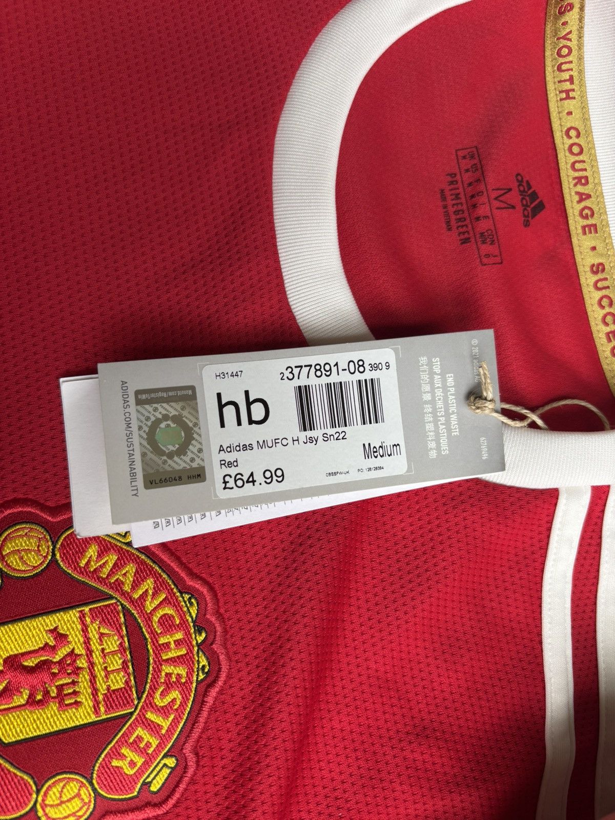 Adidas Adidas Manchester United 21’–22 Home Jersey Replica (H31447) Size US M / EU 48-50 / 2 - 4 Thumbnail