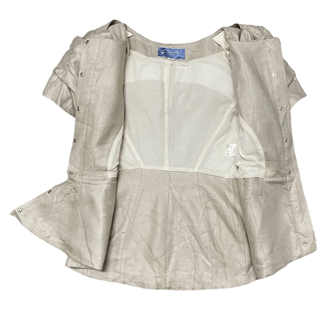 Thierry Mugler Vintage 90's Thierry Mugler Jacket Short Sleeve Linen 100% Size S / US 4 / IT 40 - 10 Thumbnail