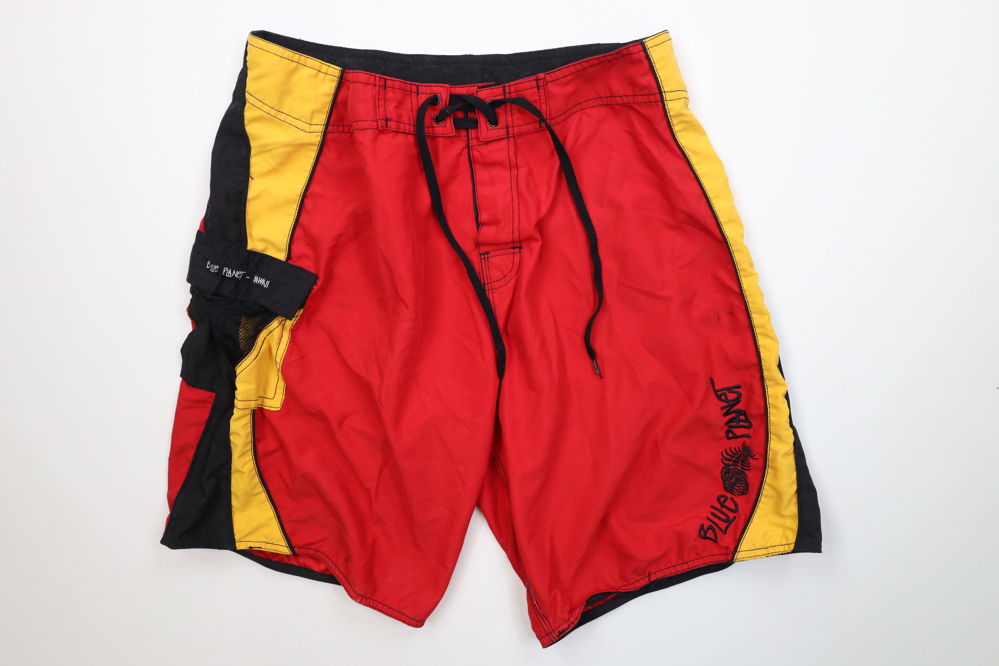 Vintage Vintage 90s Y2K Blue Planet Hawaii Surfing Board Shorts Size US 36 / EU 52 - 1 Thumbnail