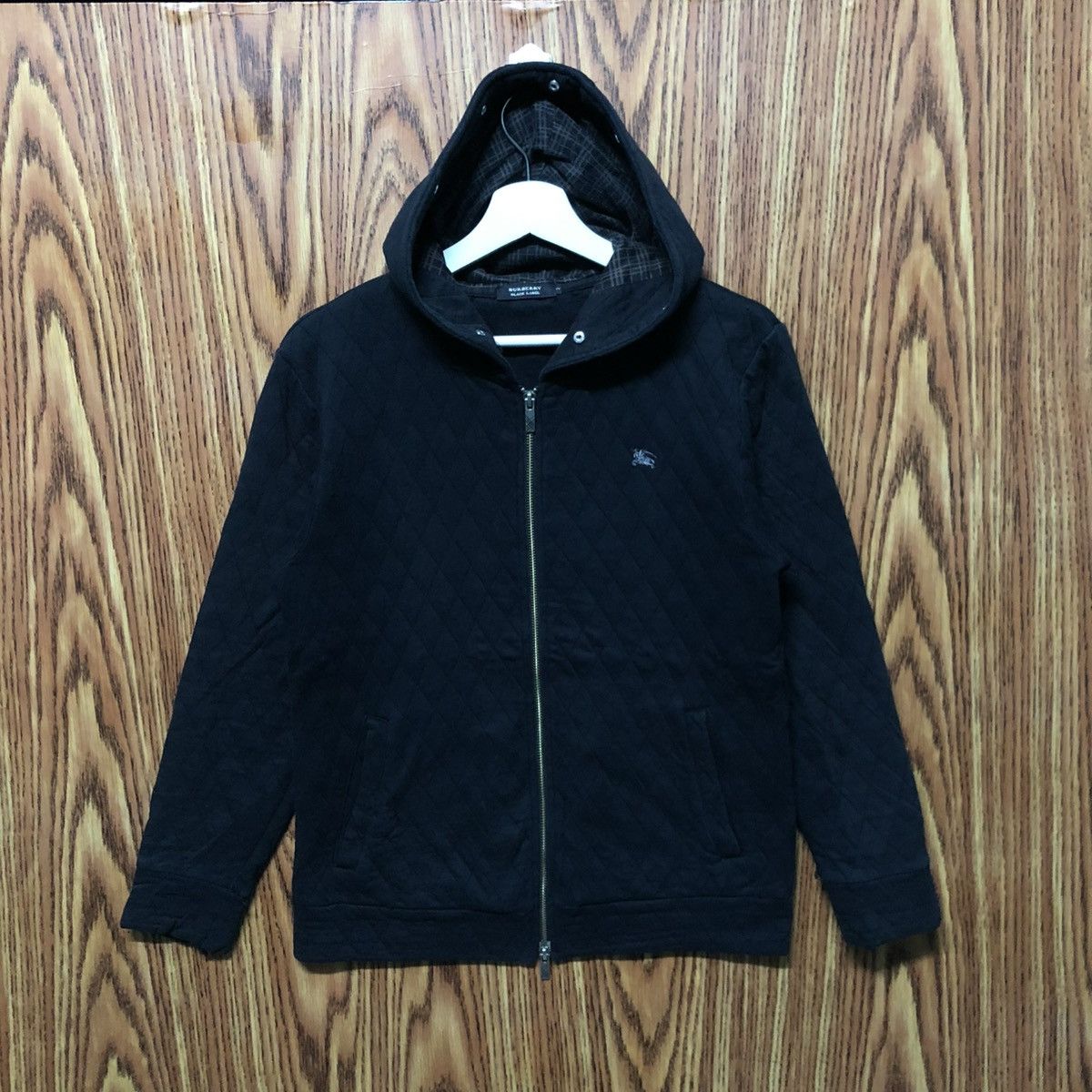 Burberry Vintage Burberry Black Rabel Quilted Hoodie Zipper Size US S / EU 44-46 / 1 - 1 Thumbnail