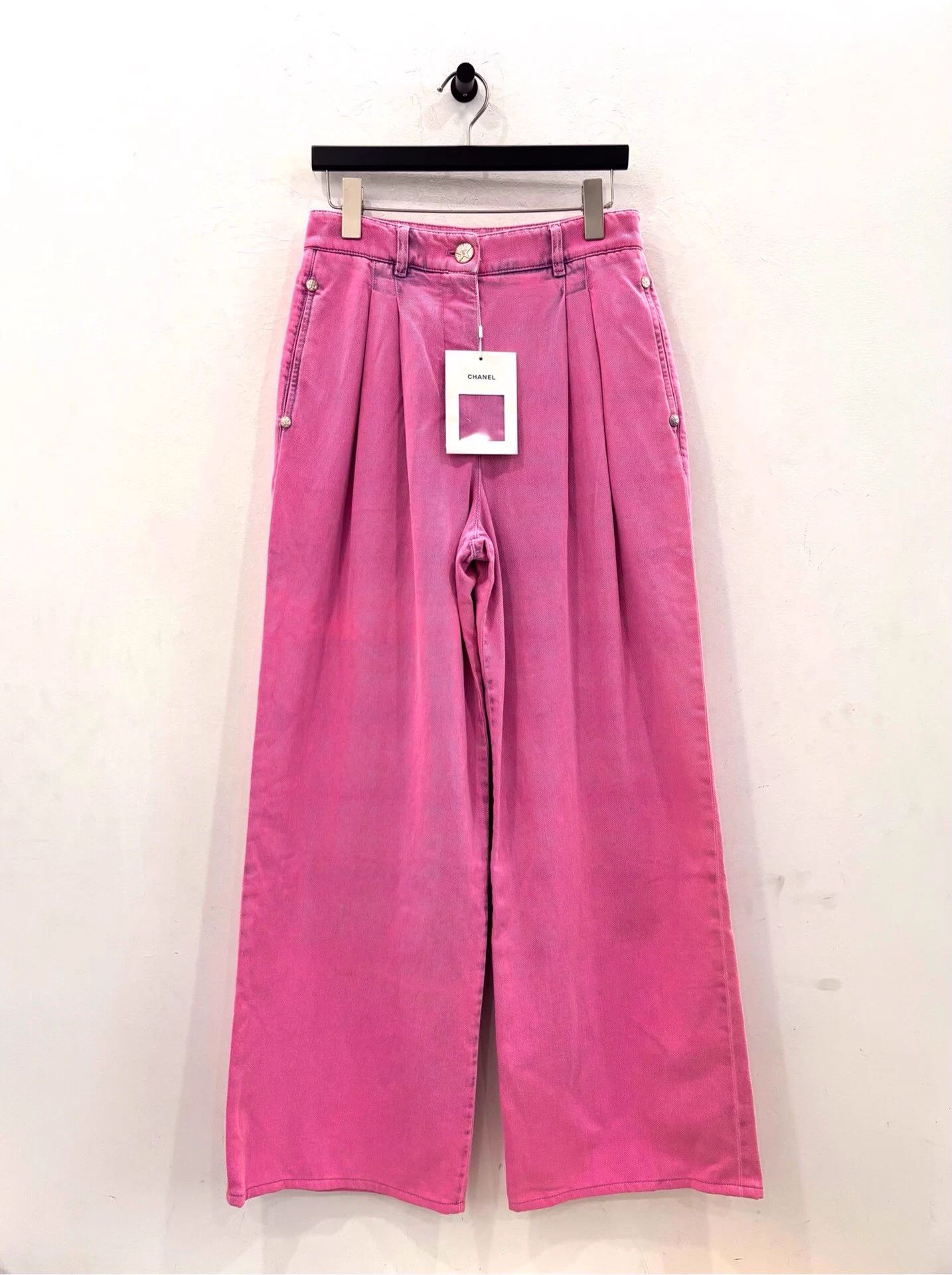 Chanel Chanel gradient pink women's jeans metal CC star button 38 Size 27" / US 4 / IT 40 - 1 Thumbnail