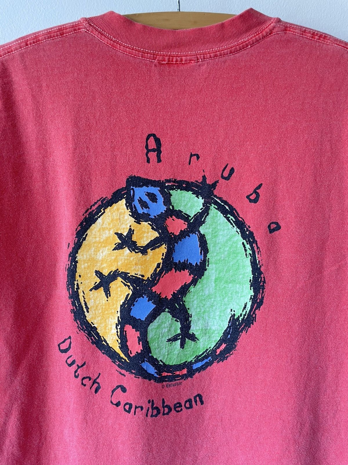 Vintage Vintage Pink Aruba Dutch Caribbean Gecko tee Size US M / EU 48-50 / 2 - 3 Thumbnail