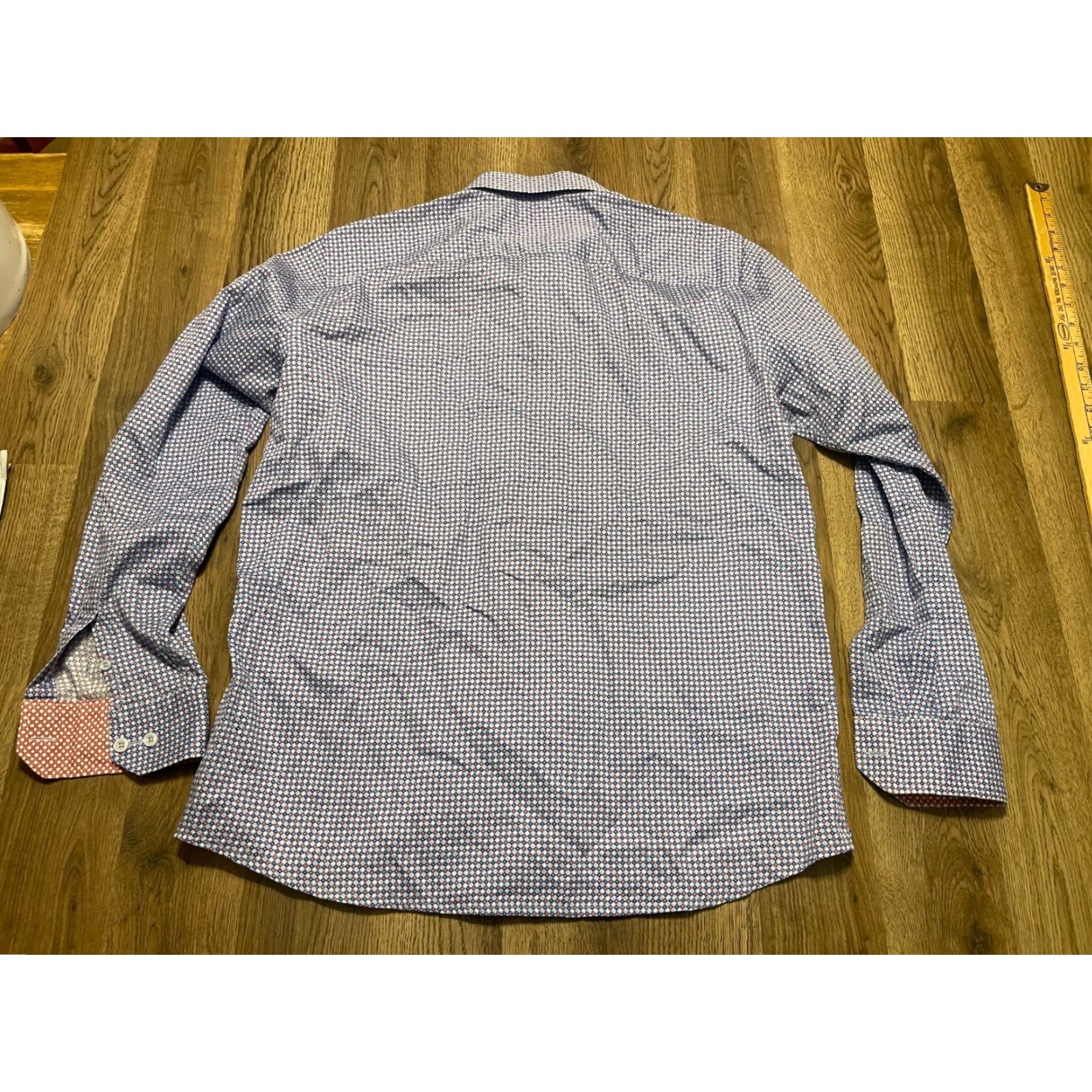 Johnston & Murphy Johnston & Murphy Shirt, Men's Size Medium, Button-Up Shirt, Blue, Red White Blue, Button, Casual, Cotton, Long Sleeve, Regular Fit, M, Men, Shirt Size US M / EU 48-50 / 2 - 2 Thumbnail