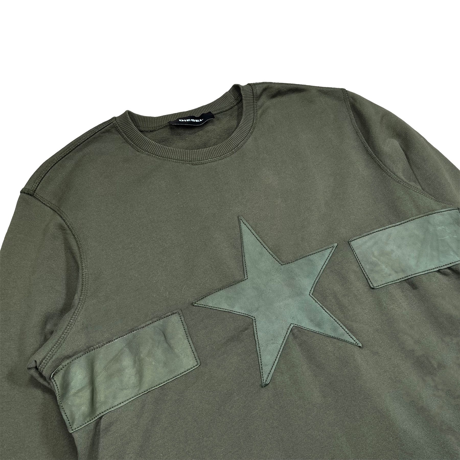 Diesel Archive Diesel Sweatshirt With Leather Star • M size Size US M / EU 48-50 / 2 - 3 Thumbnail