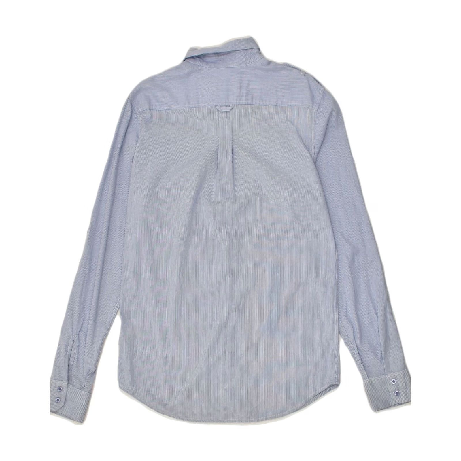 Mossimo MOSSIMO Mens Shirt Medium Blue Pinstripe Cotton Slim Fit AE04 Size US M / EU 48-50 / 2 - 2 Thumbnail