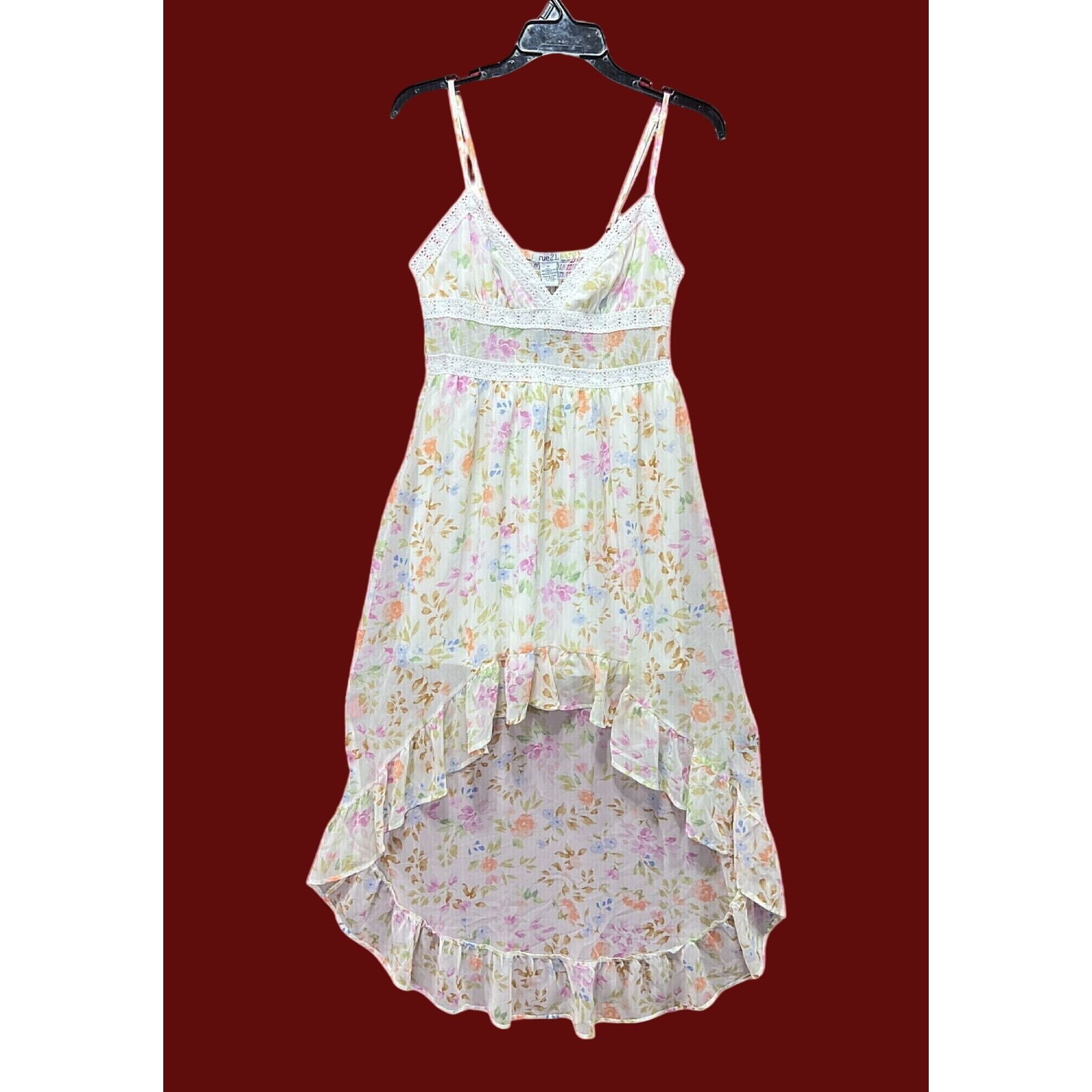 rue21 Rue 21 - Women's Summer Sleeveless High Low Hem Ruffle Flora Size M / US 6-8 / IT 42-44 - 1 Thumbnail