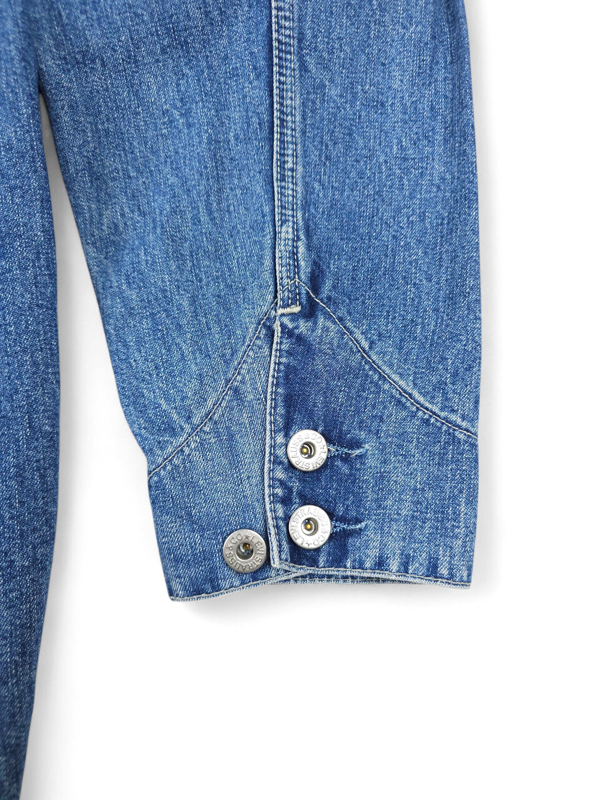 Levi's 💎 Vintage 1993 Levi's Blue Cargo Denim Trucker Jacket Size US L / EU 52-54 / 3 - 6 Thumbnail