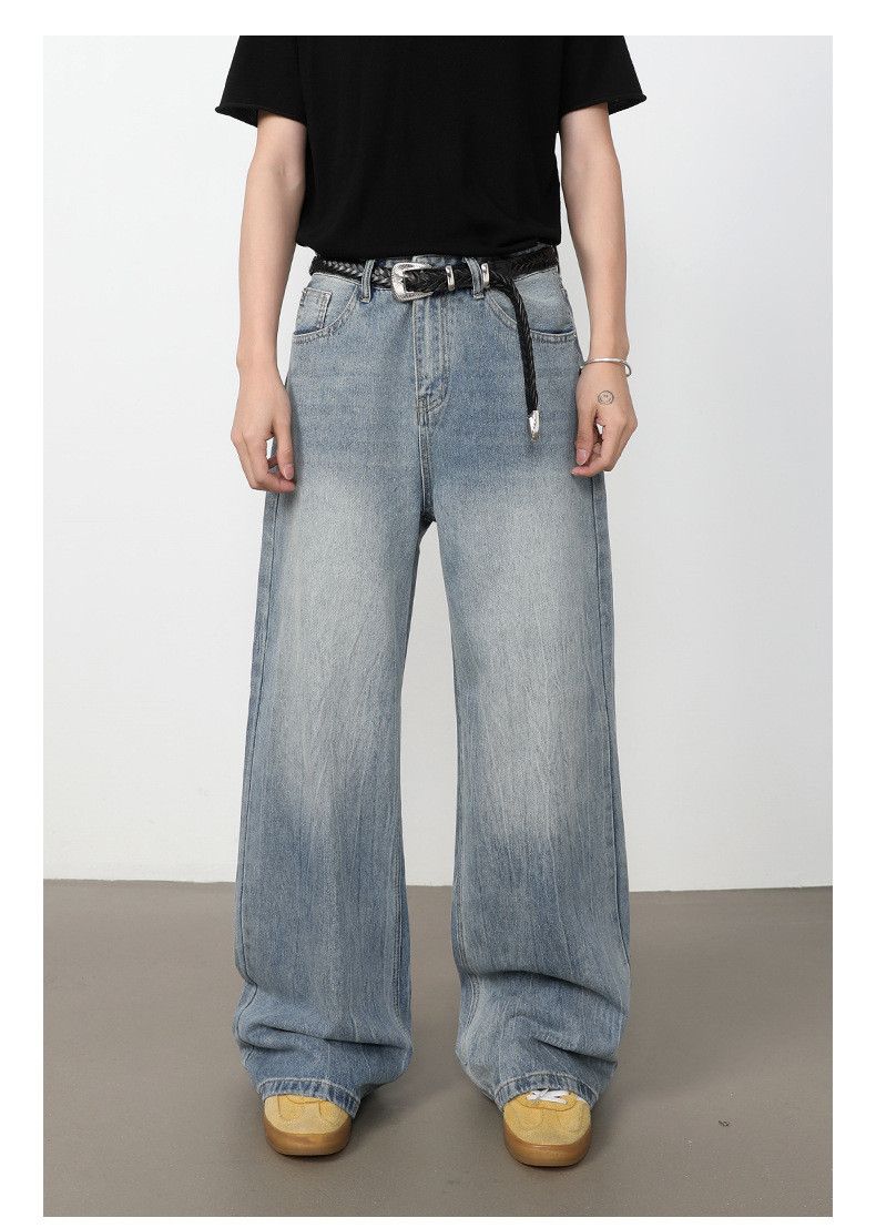Japanese Brand Men's American Retro Washed Loose-Fit Straight-Leg Jeans Size US 32 / EU 48 - 1 Thumbnail