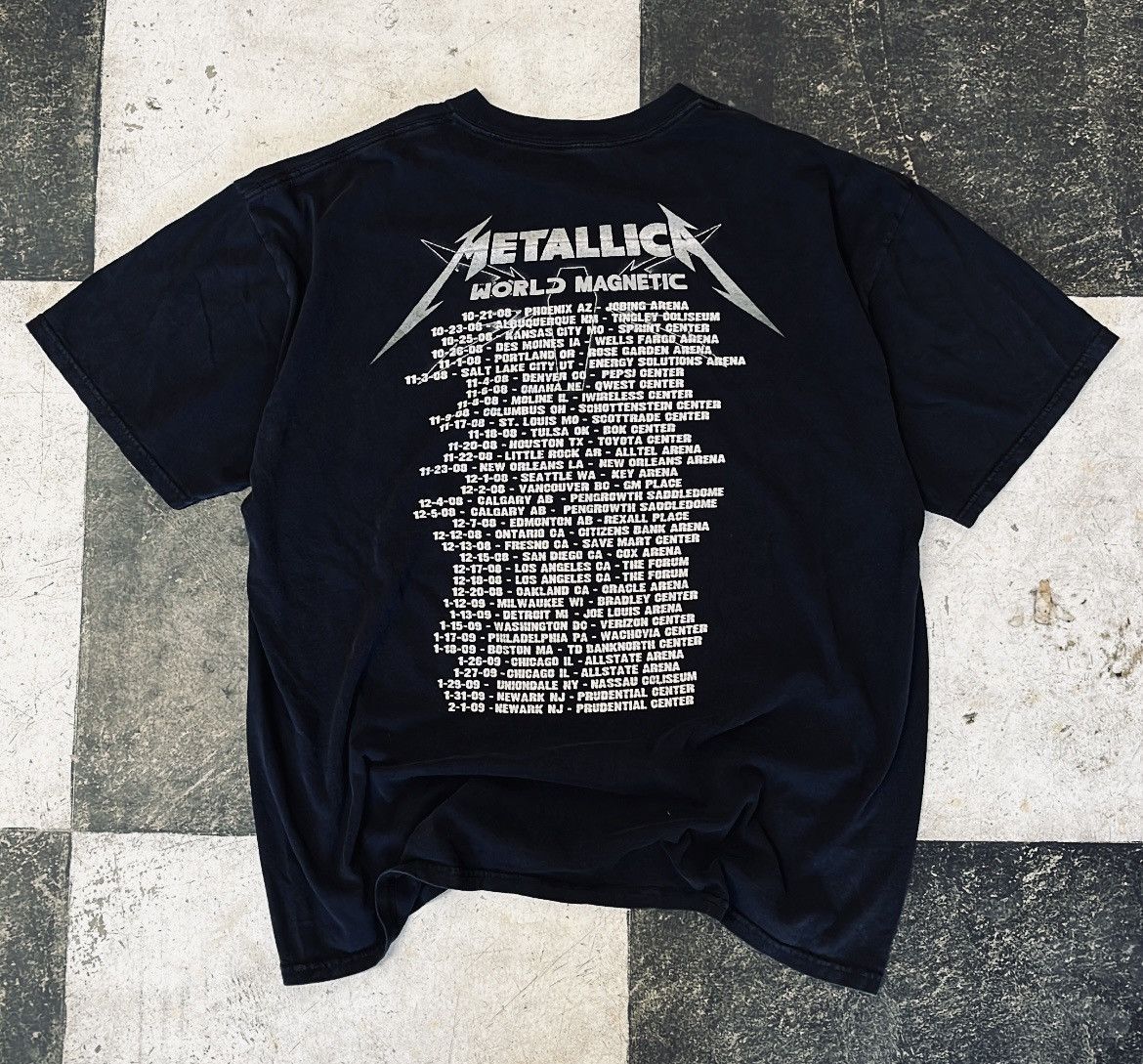 Band Tees × Vintage Vintage Metallica 2008-2009 World Magnetic Tour Tee Size US XL / EU 56 / 4 - 3 Thumbnail