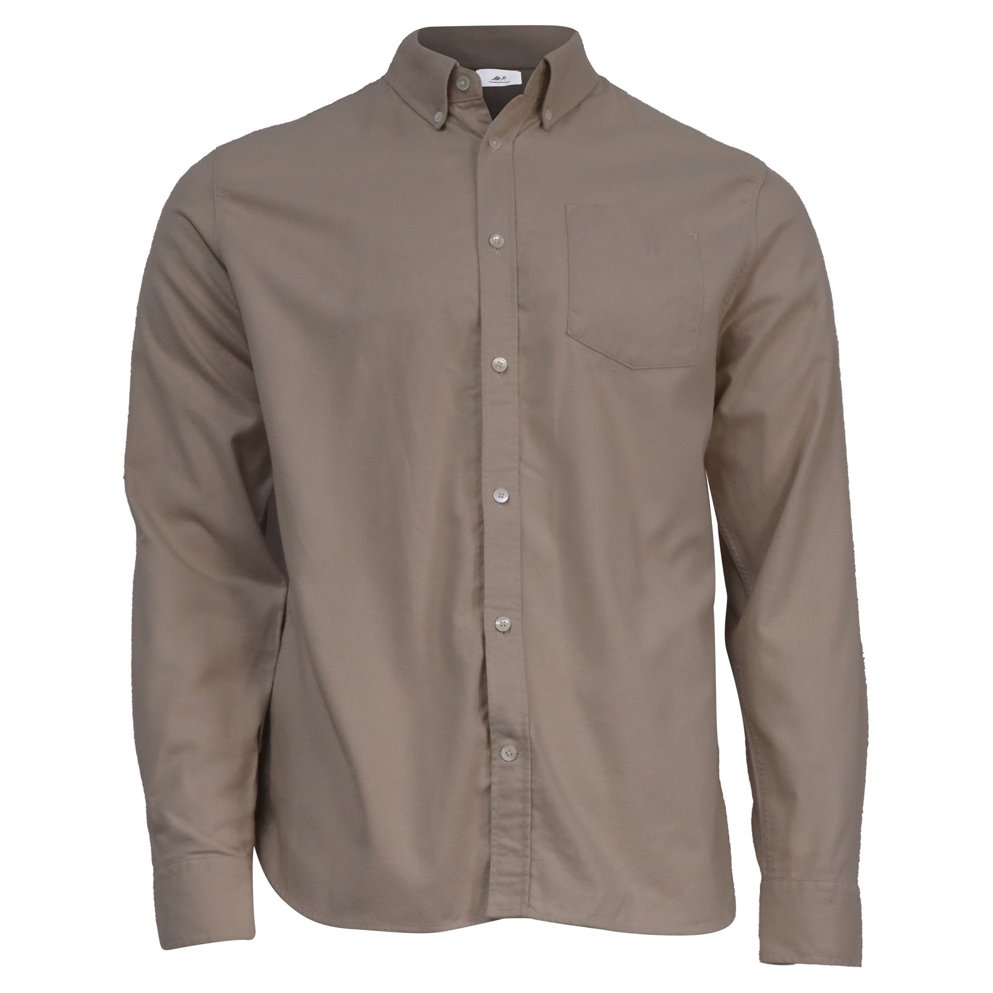 Mr P. Mr. P. Buttoned Long Sleeve Shirt with Pocket in Beige Cott Size US XL / EU 56 / 4 - 1 Thumbnail