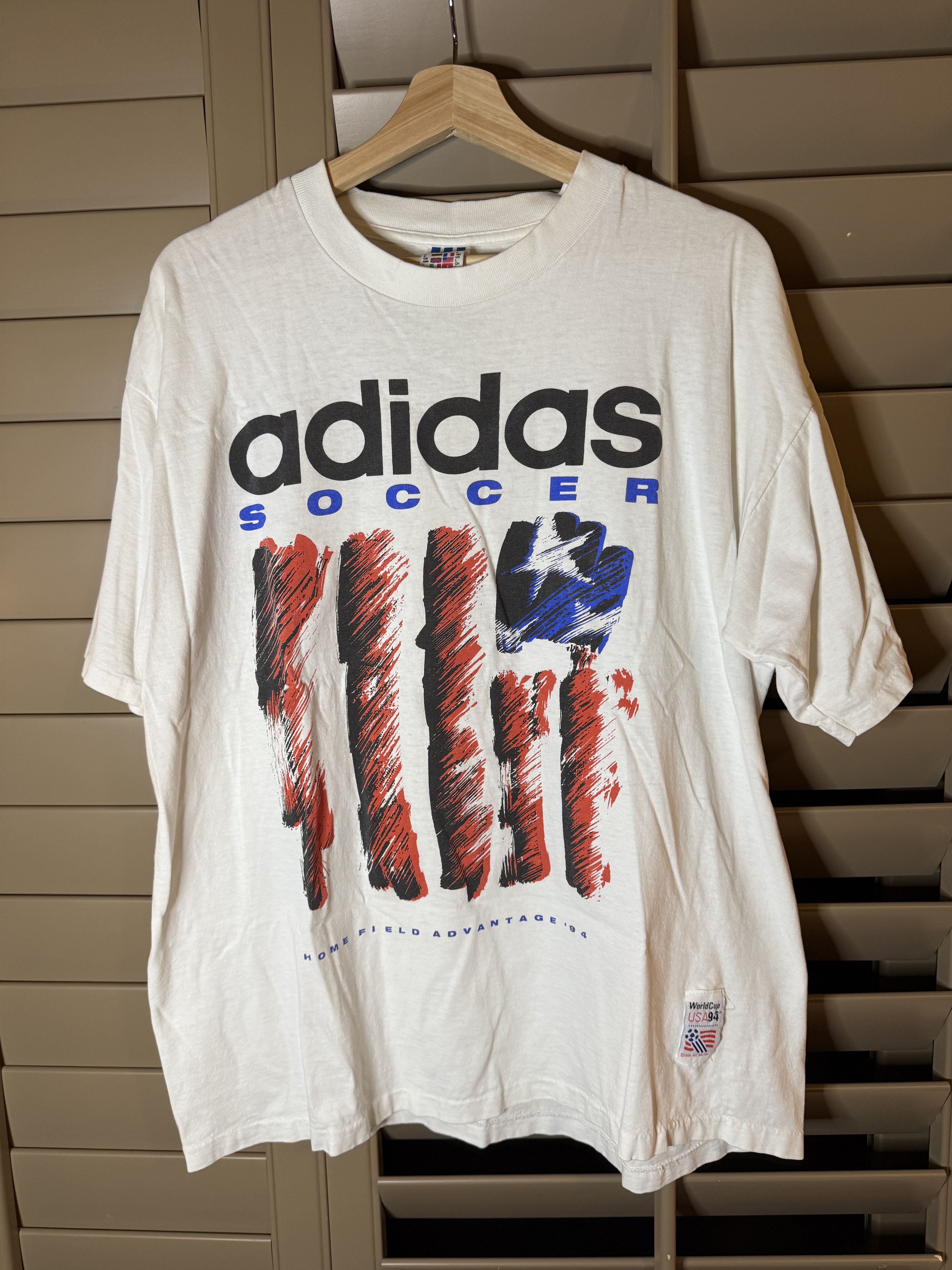 Adidas Adidas World Cup USA 1994 Vintage White Tee Size US L / EU 52-54 / 3 - 1 Thumbnail